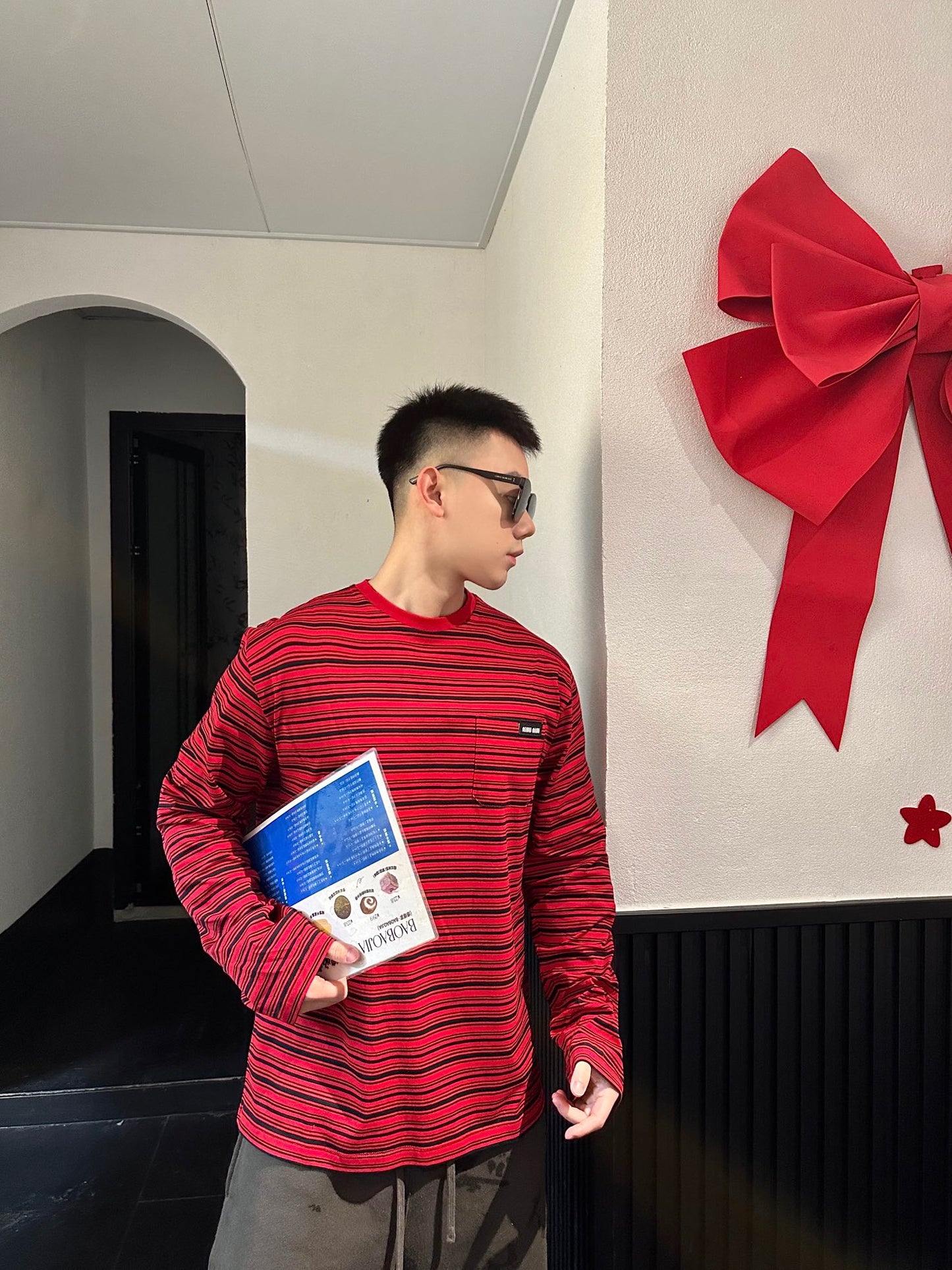 GTR/미우미우 남성 스트라이프 긴팔 티셔츠