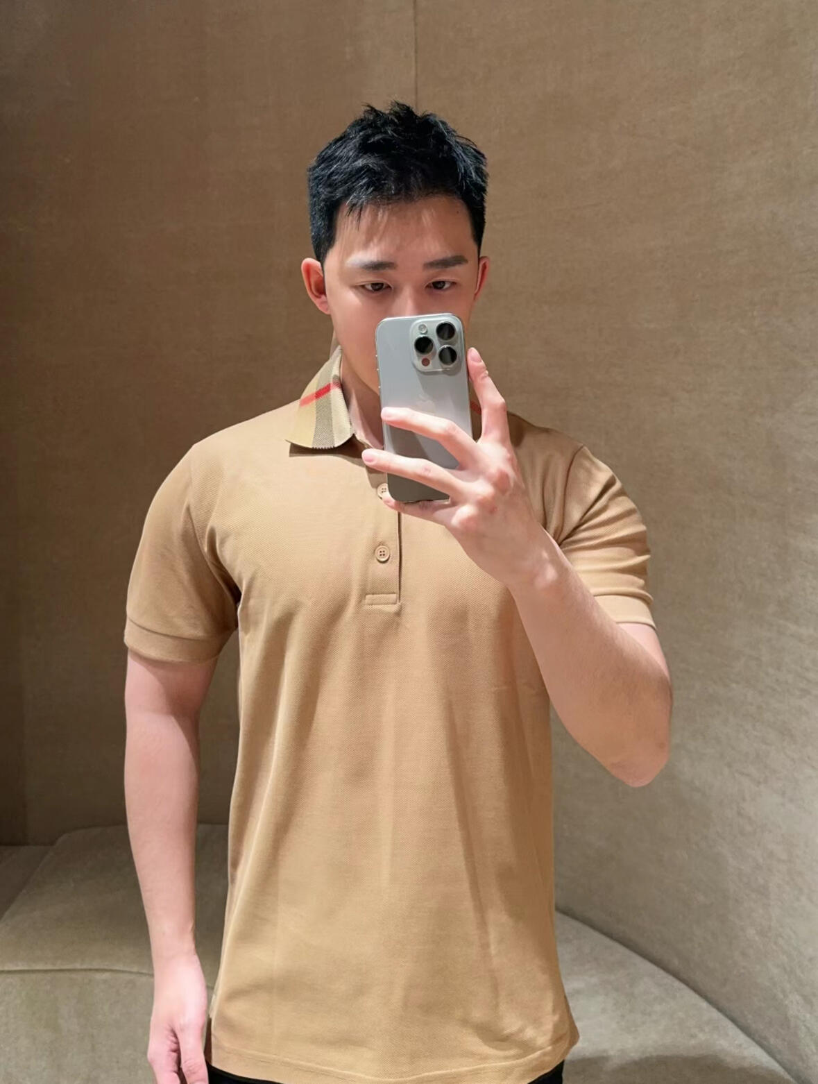 R공장/버버리 남성 폴로넥 반팔 티셔츠