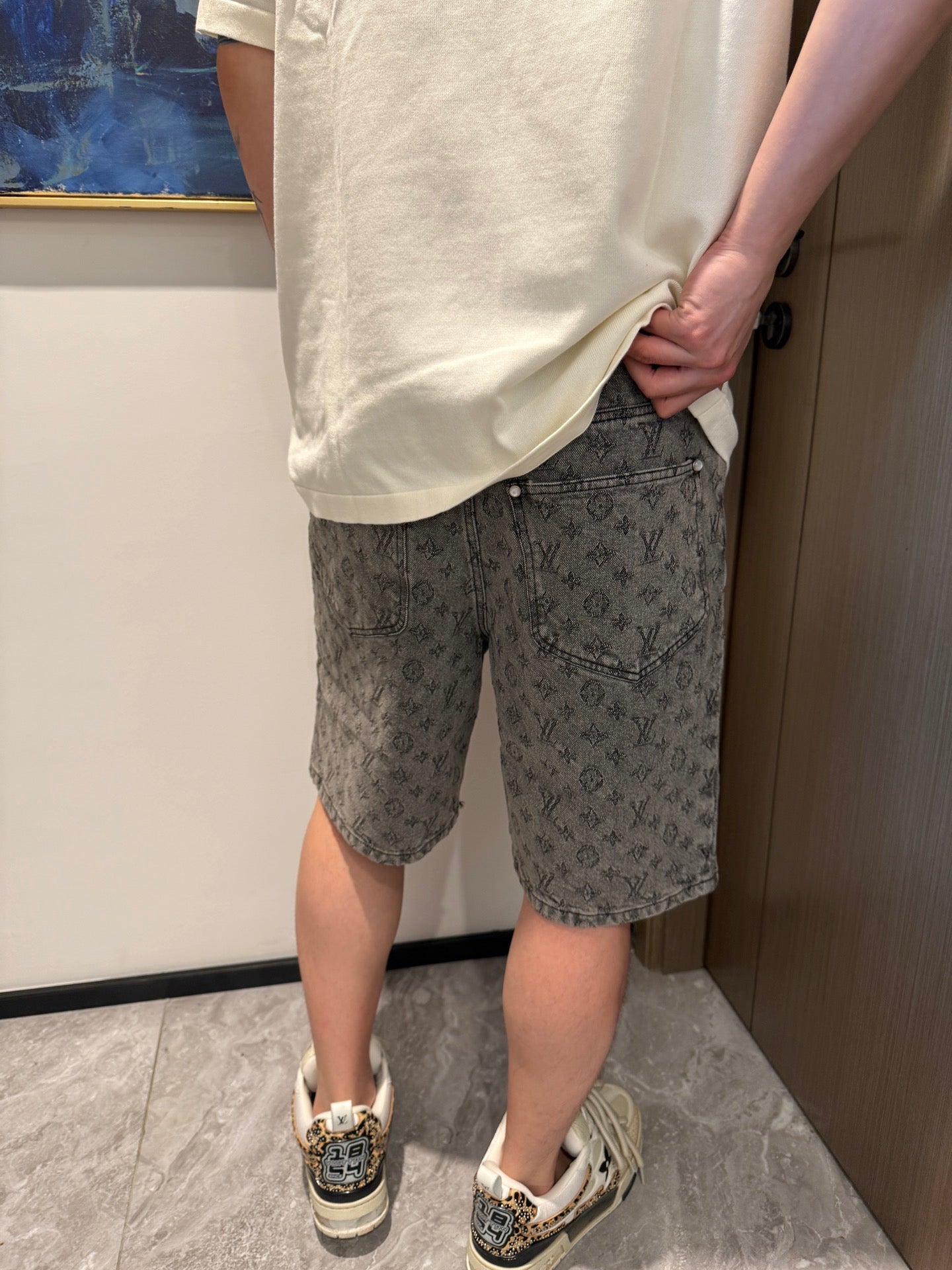 체인2호/루이비통 남성 데님 반바지