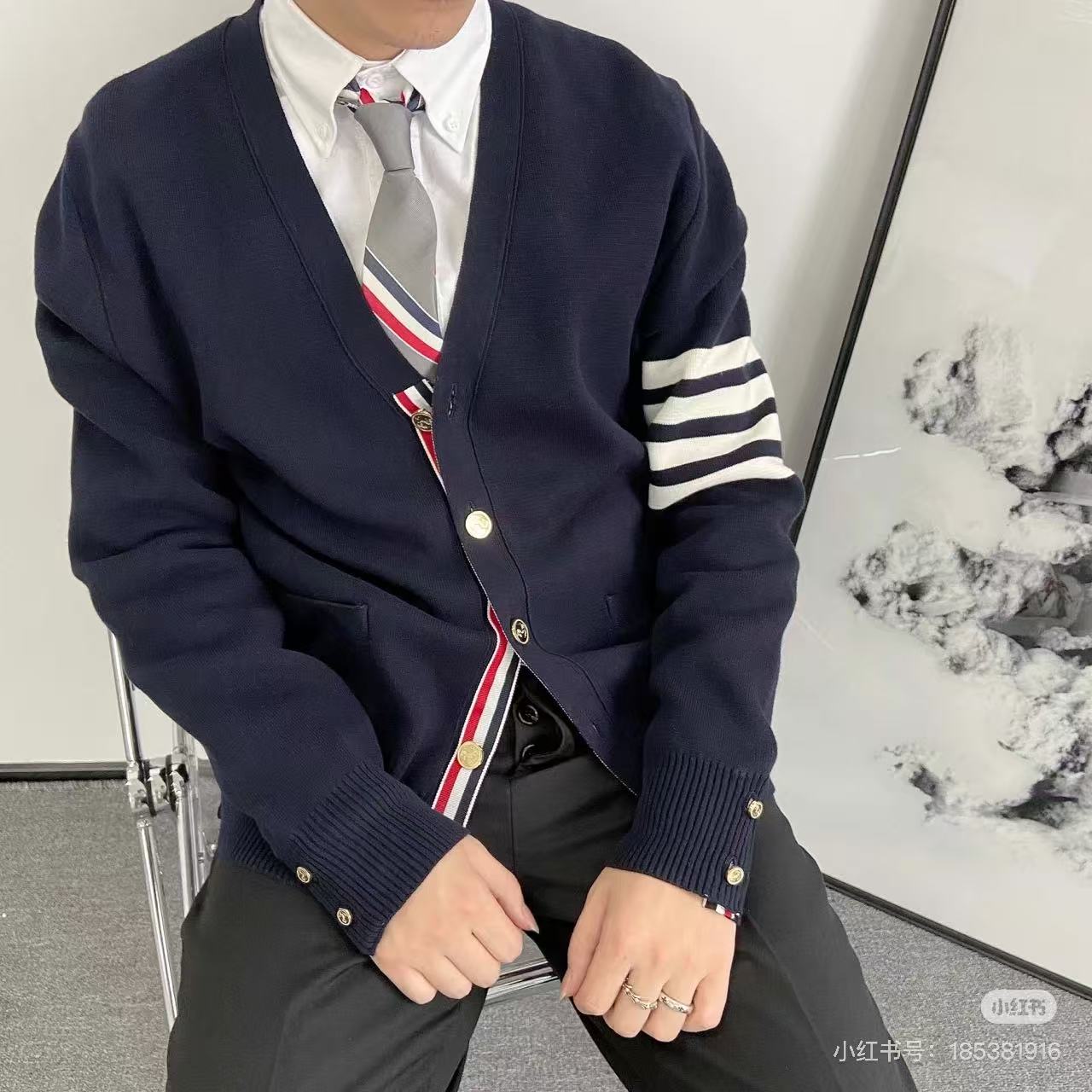 사슬 / 톰브라운 남성 니트 자켓