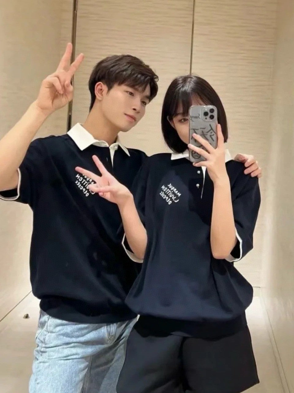 BVG / 루이비통 남성 여성 폴로넥 반팔 셔츠