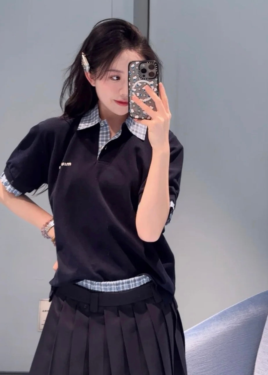 TJ셀러 / 미우미우 여성 폴로넥 반팔 셔츠