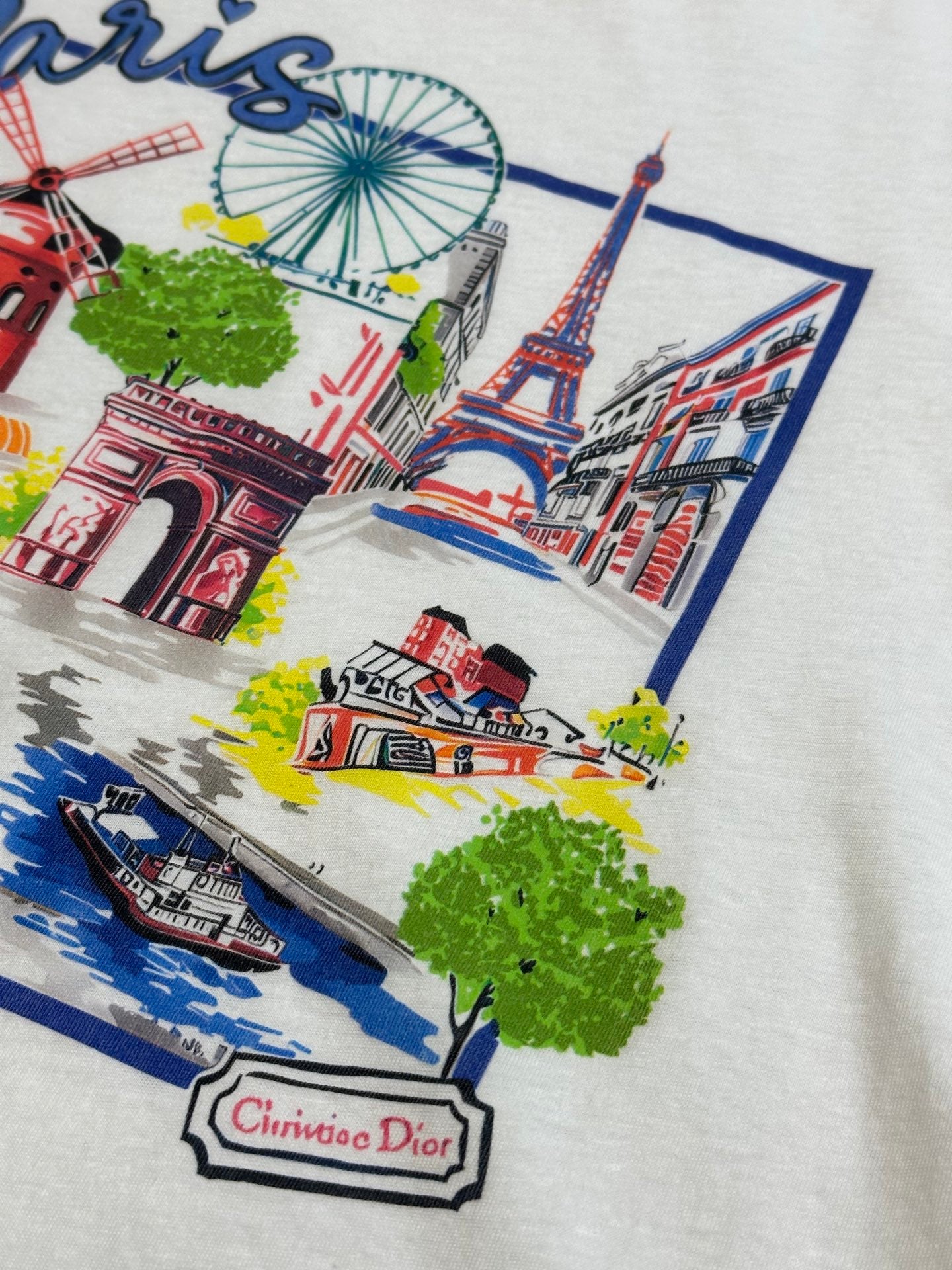 체인2호 / 디올 여성 souvenir 프린트 반팔 티셔츠