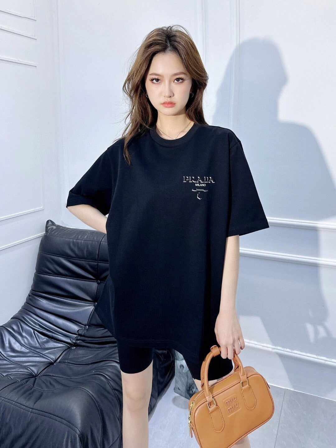 사슬 / 프라다 남성 라운드 반팔 티셔츠 블랙