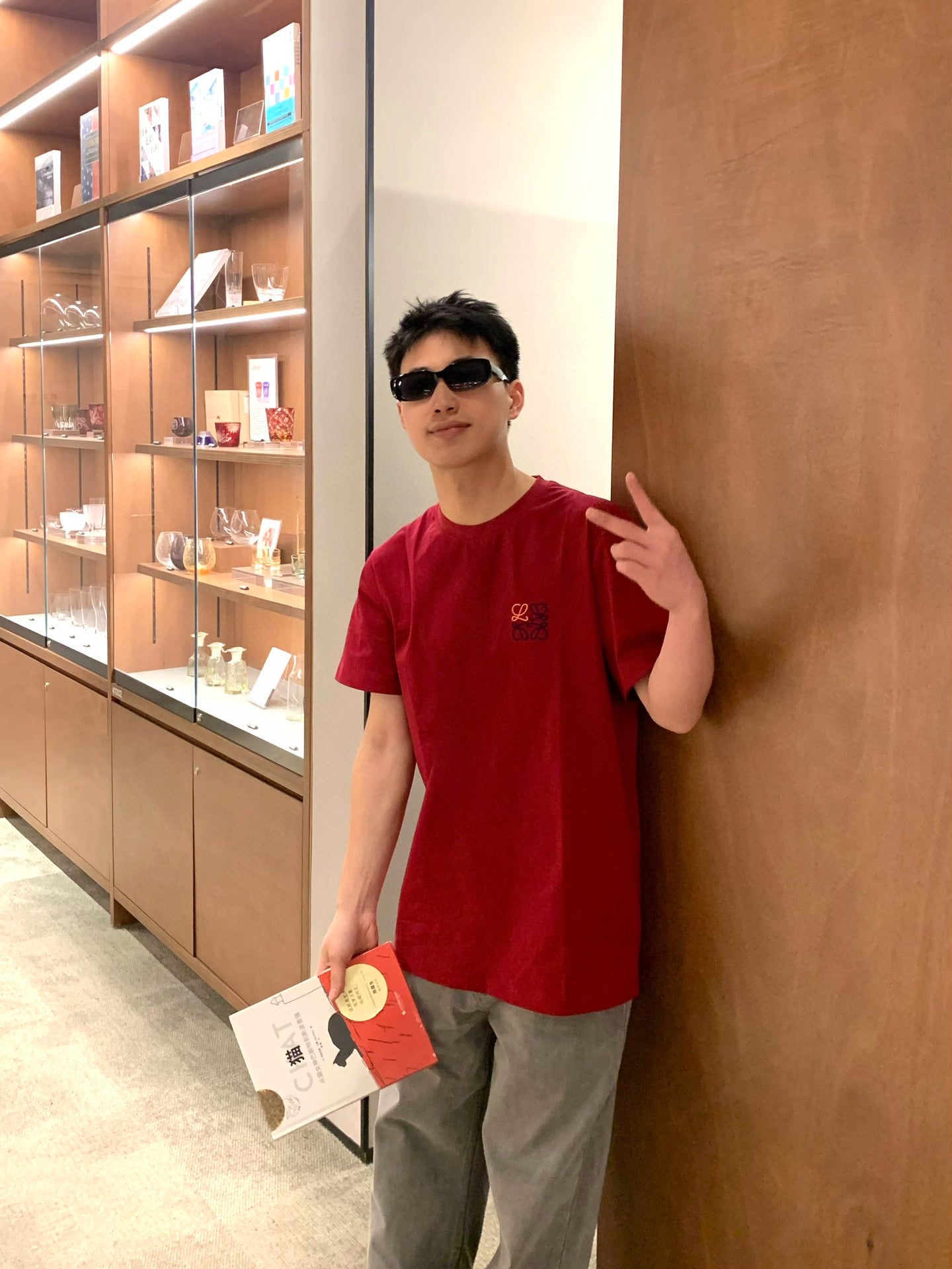 사슬 / 로에베 남성 로고 자수 반팔 티셔츠