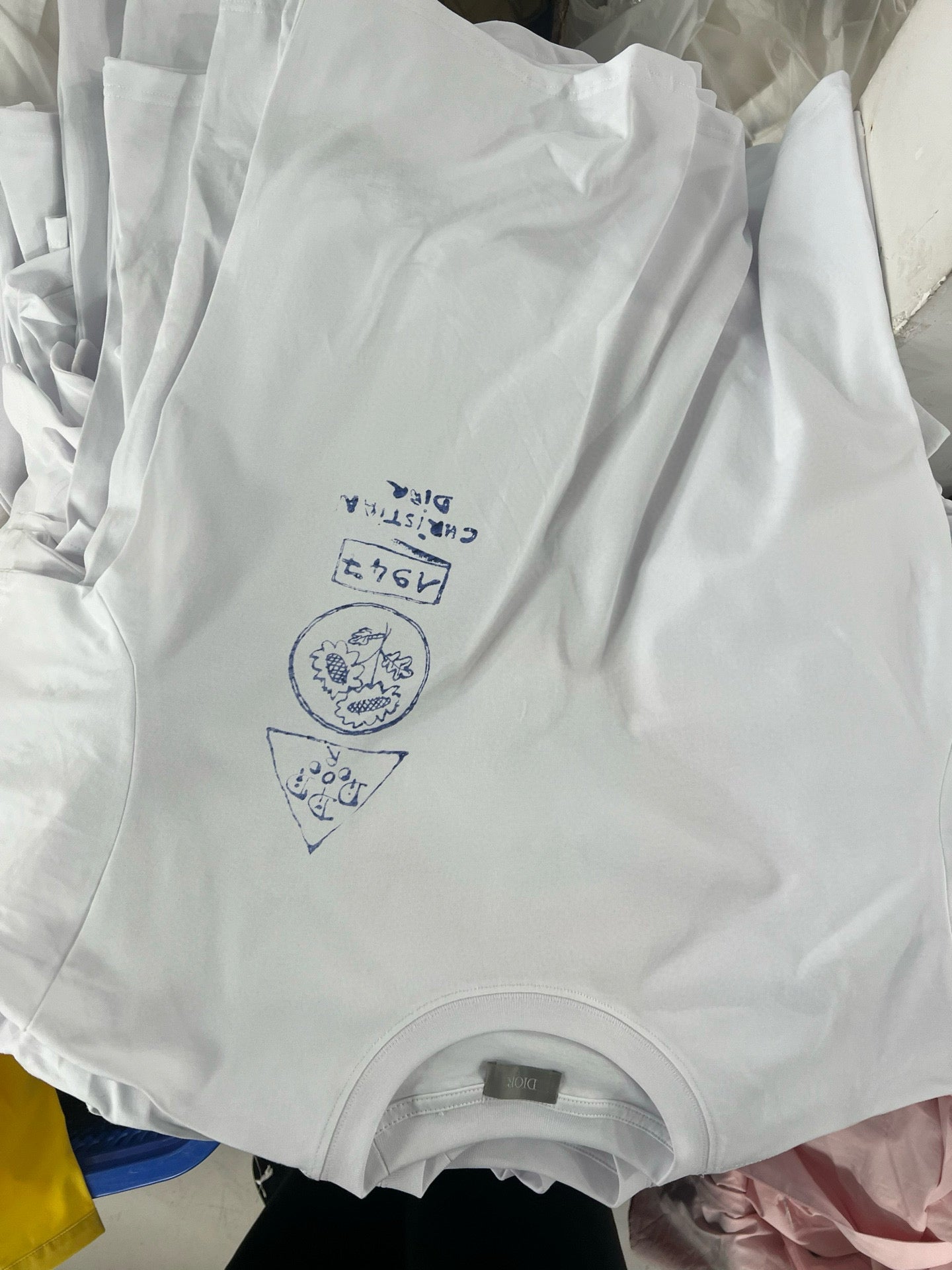 사슬 / 디올 남성 로고 반팔 라운드 티셔츠