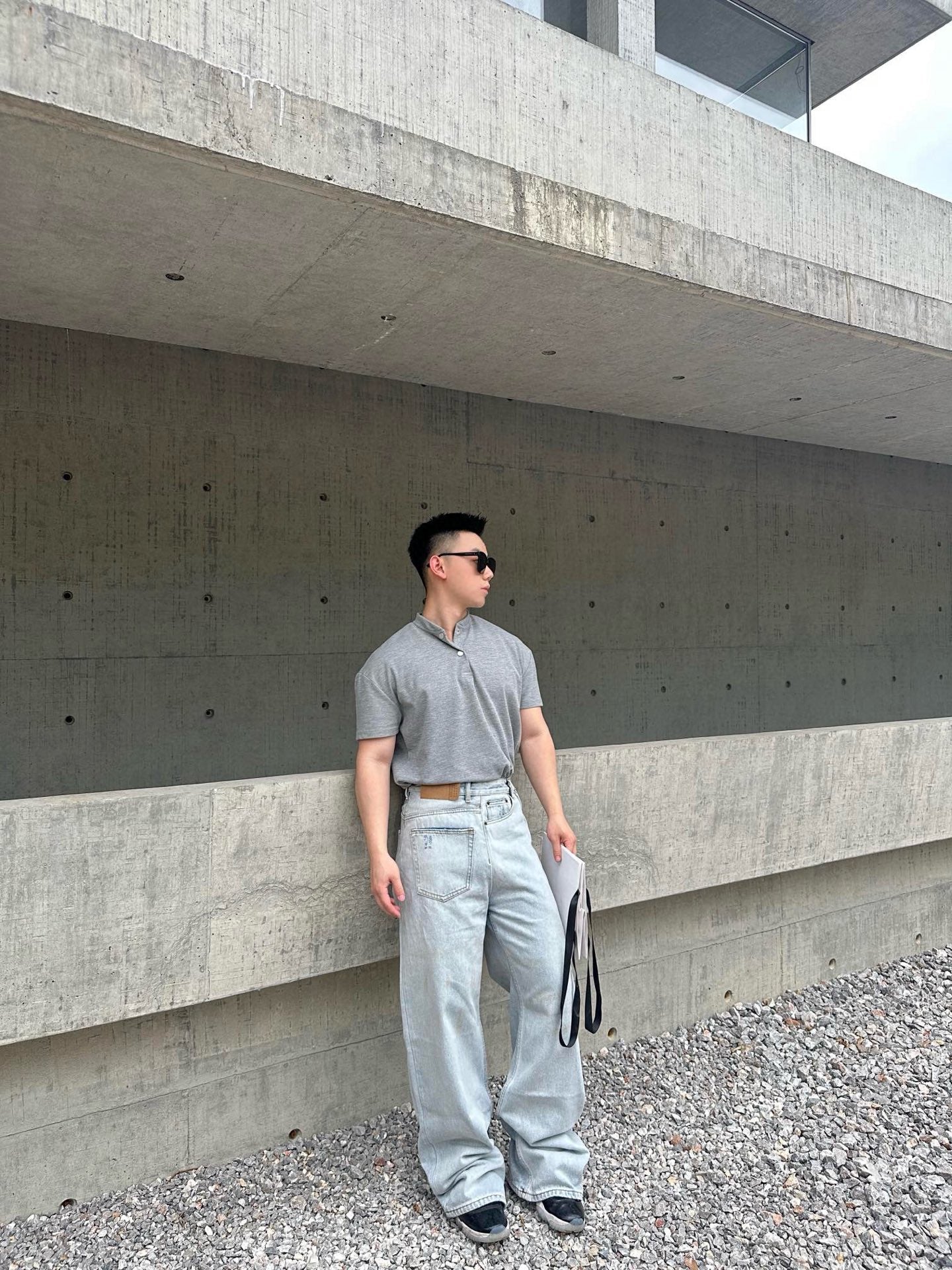 사슬 / 메종마르지엘라 남성 와이드 데님 팬츠