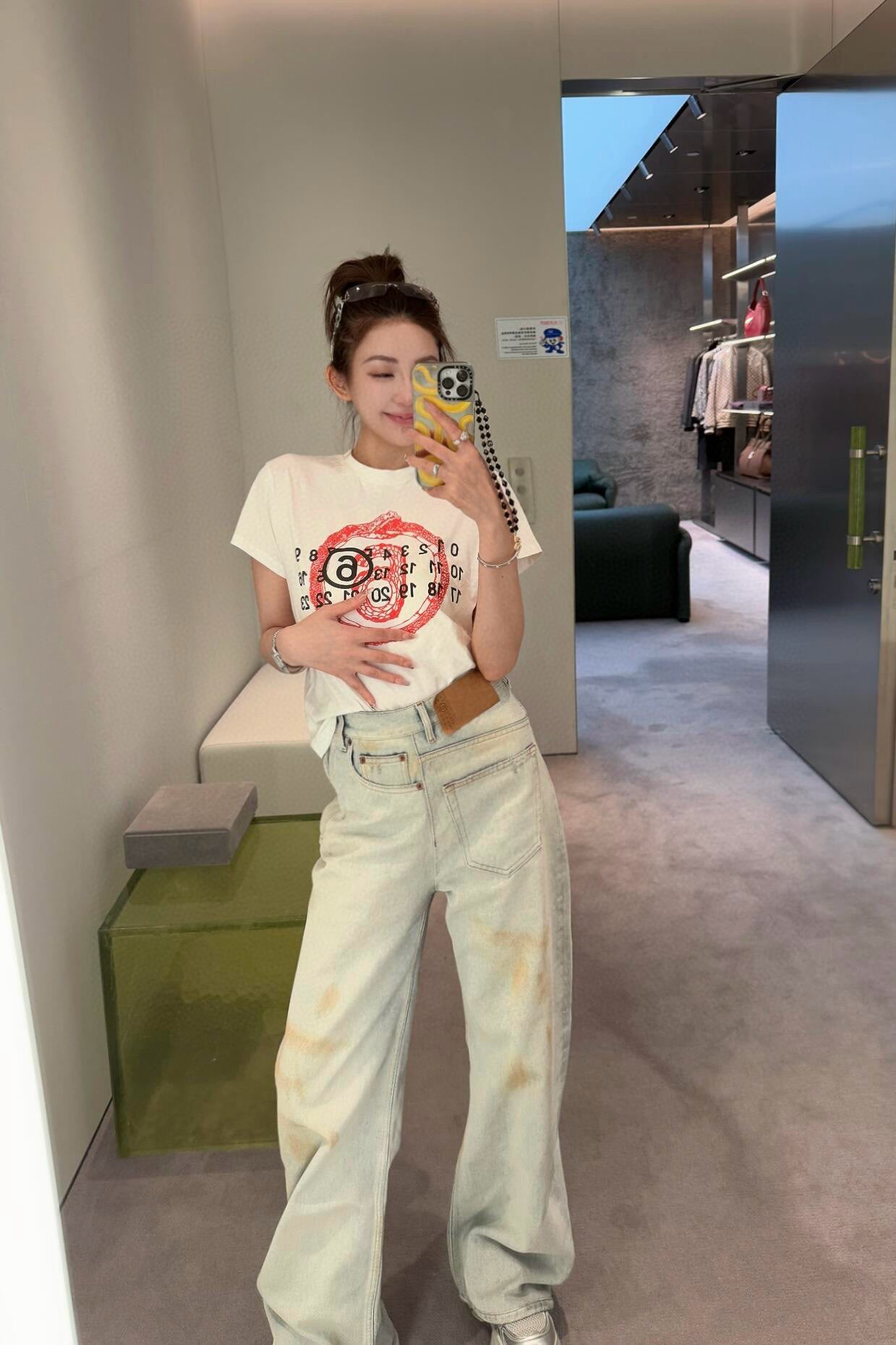 사슬 / 메종마르지엘라 남성 와이드 데님 팬츠