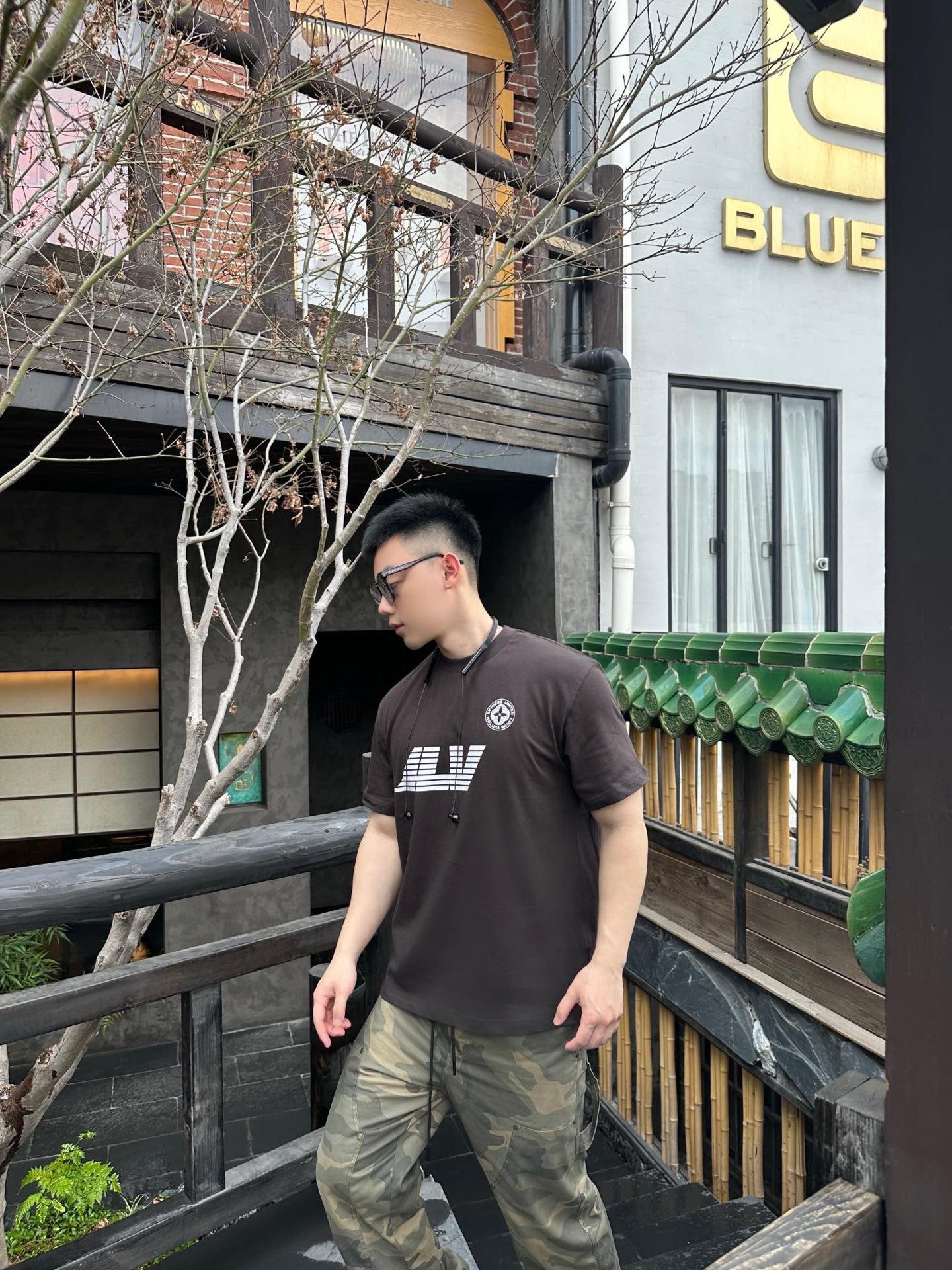 사슬 / 루이비통 남성 여성 프린트 라운드 반팔 티셔츠