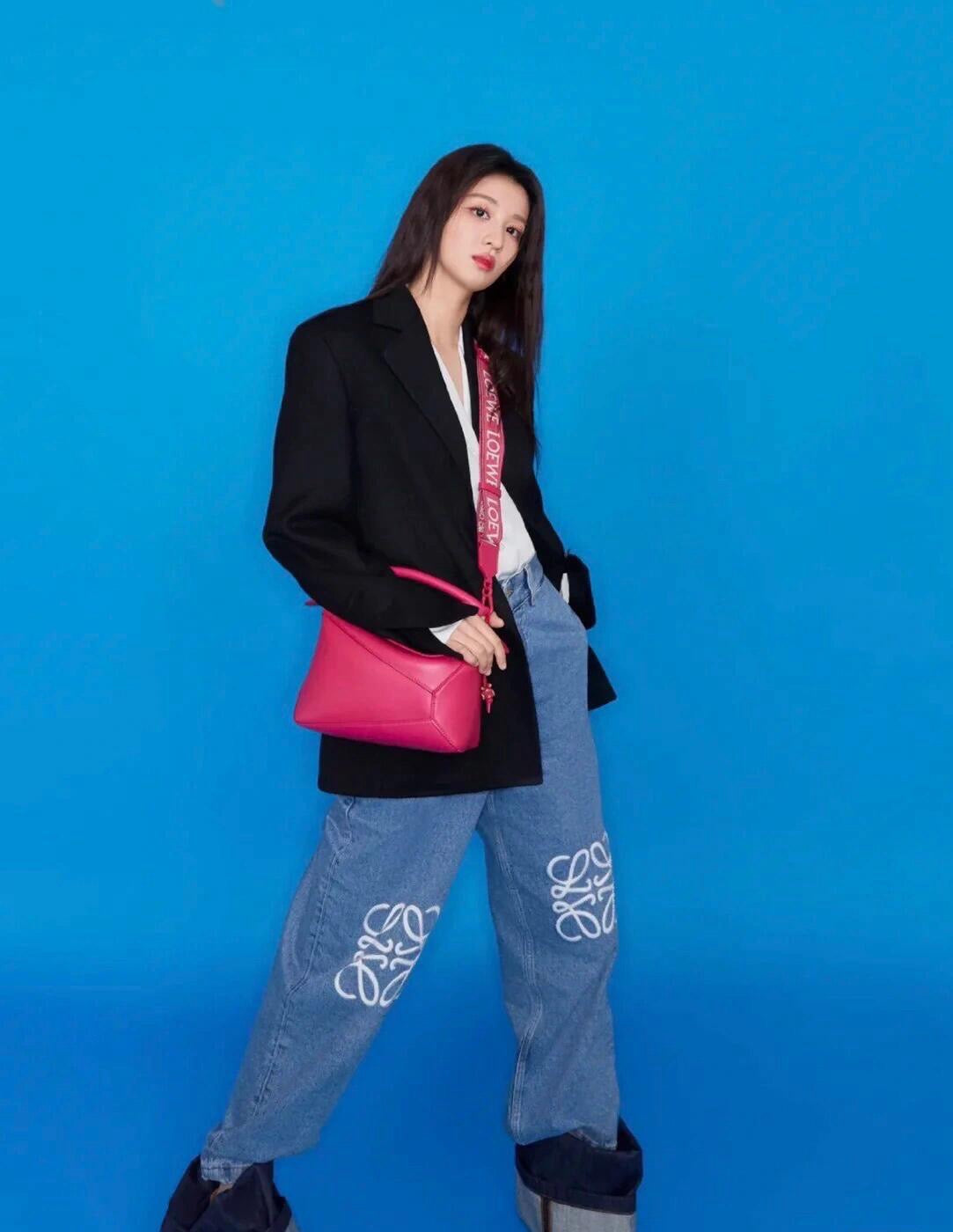 사슬 / 로에베 남성 여성 와이드 데님 팬츠