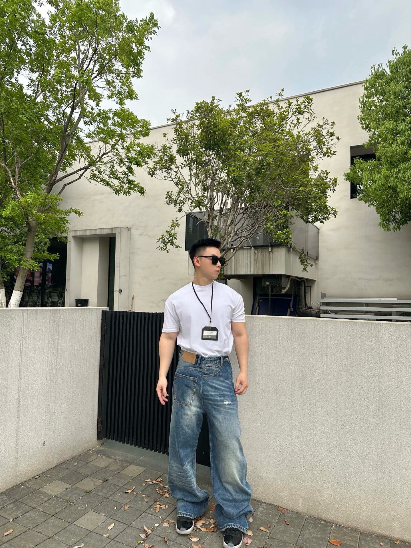 사슬 / 메종마르지엘라 남성 하이웨이스트 포켓 와이드 데님 팬츠 청바지
