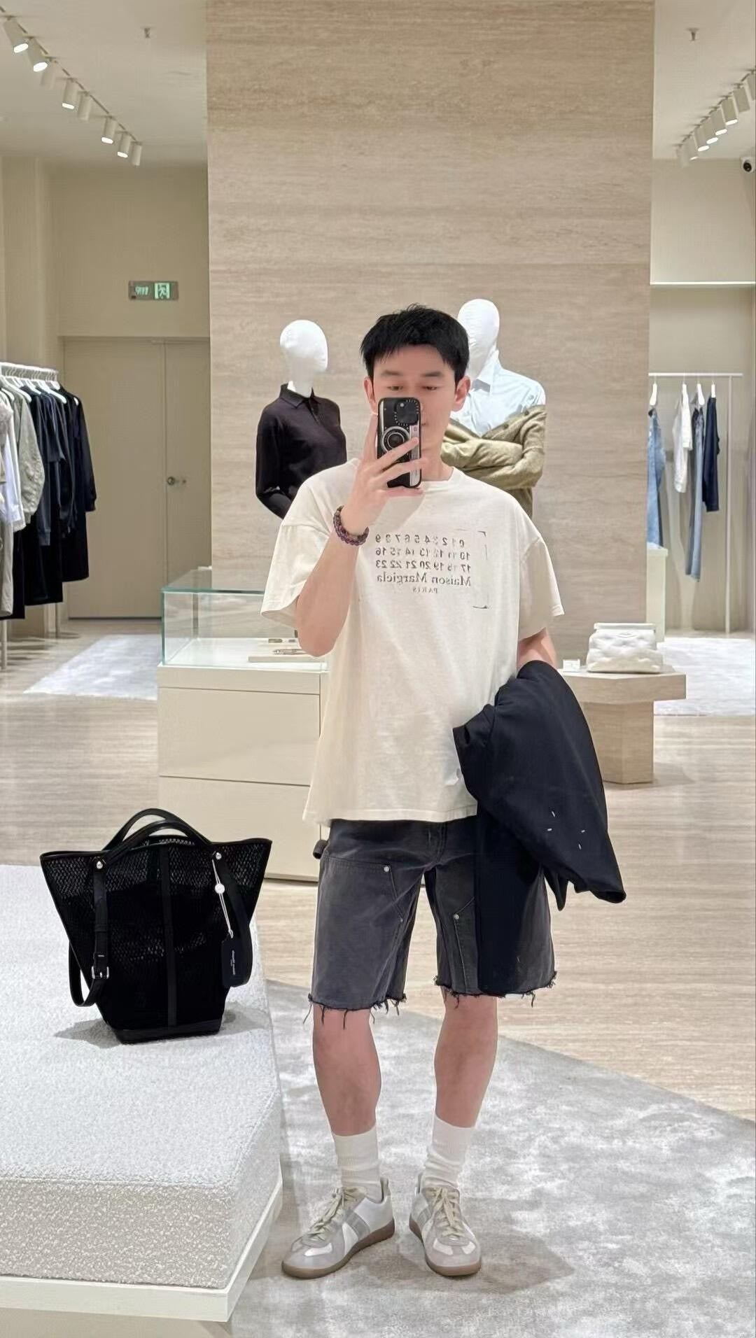 사슬 / 메종마르지엘라 남성 여성 반팔 라운드 티셔츠