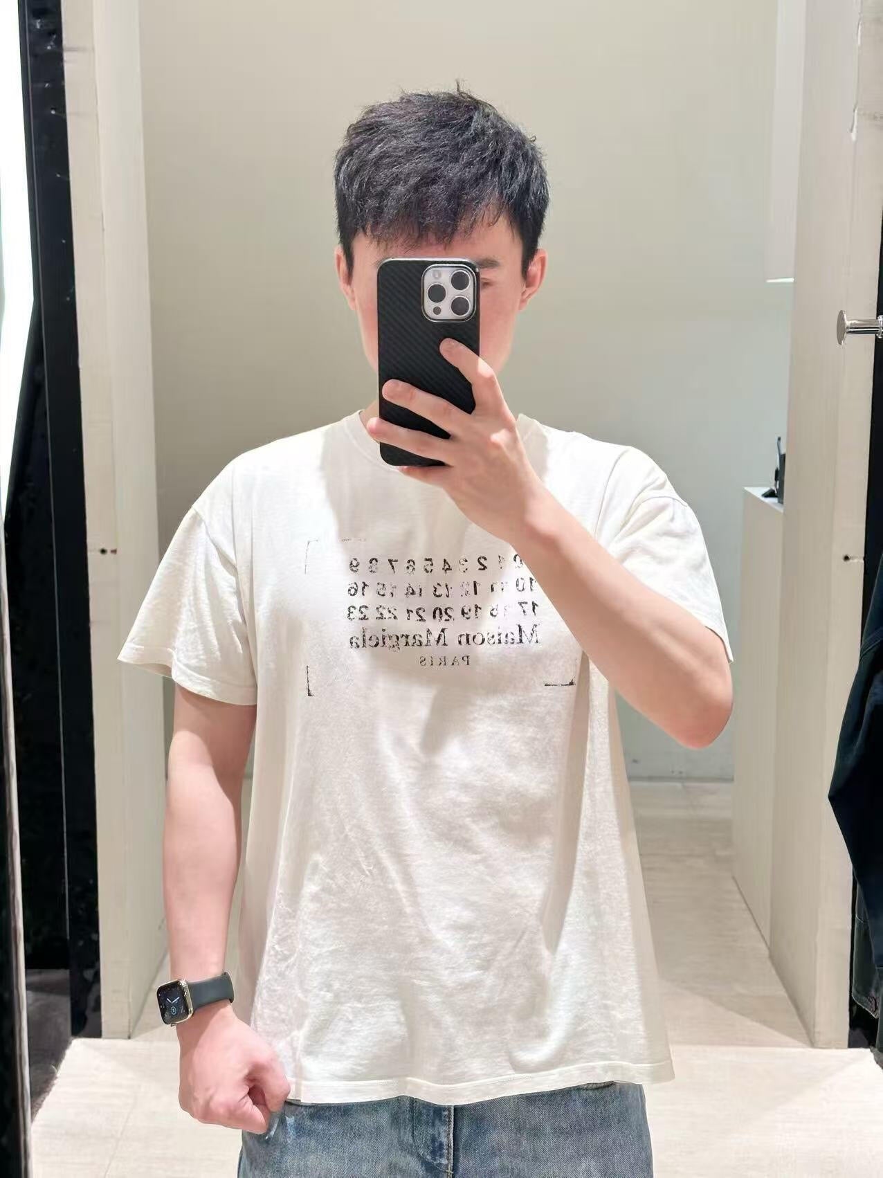 사슬 / 메종마르지엘라 남성 여성 반팔 라운드 티셔츠