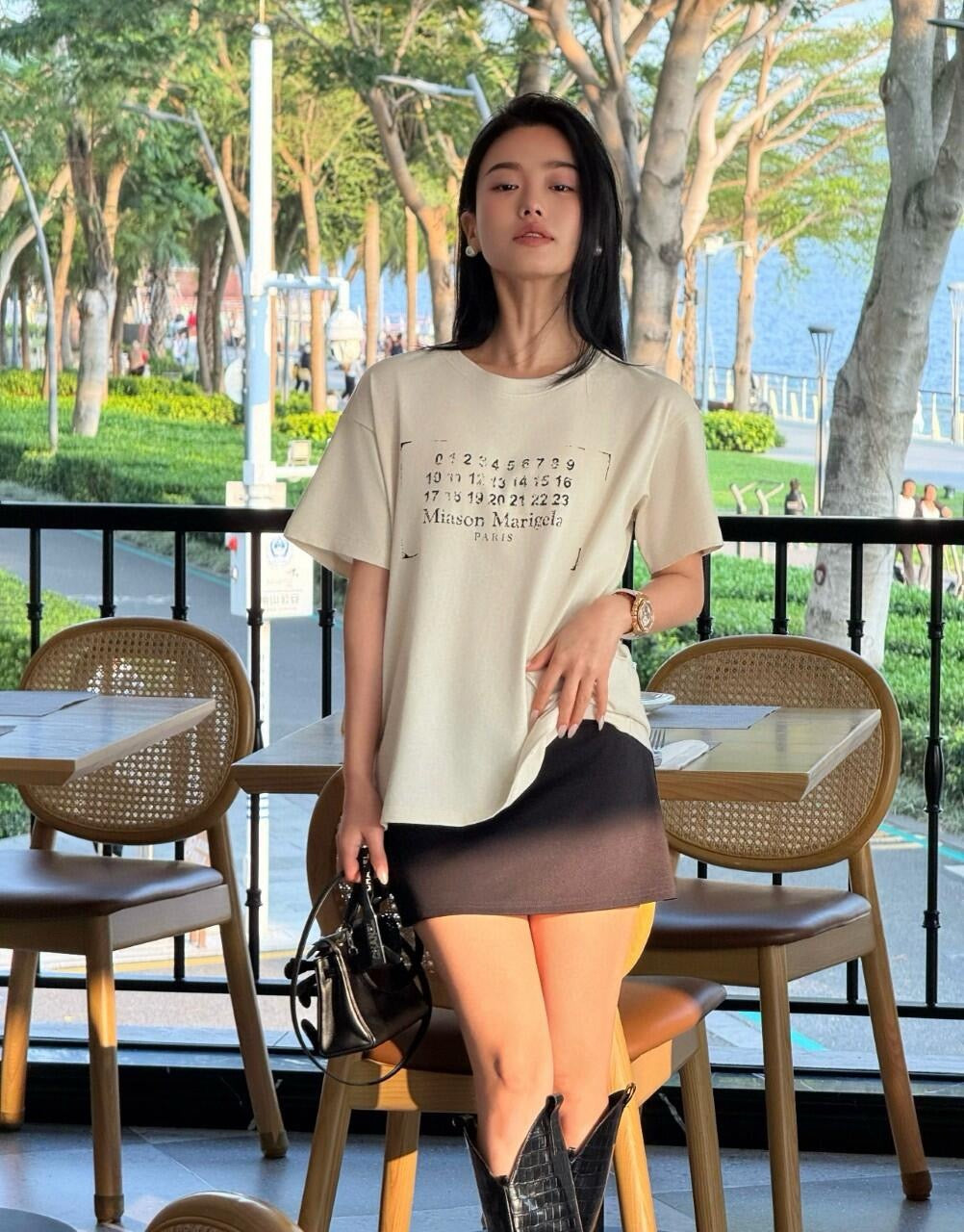 사슬 / 메종마르지엘라 남성 여성 반팔 라운드 티셔츠