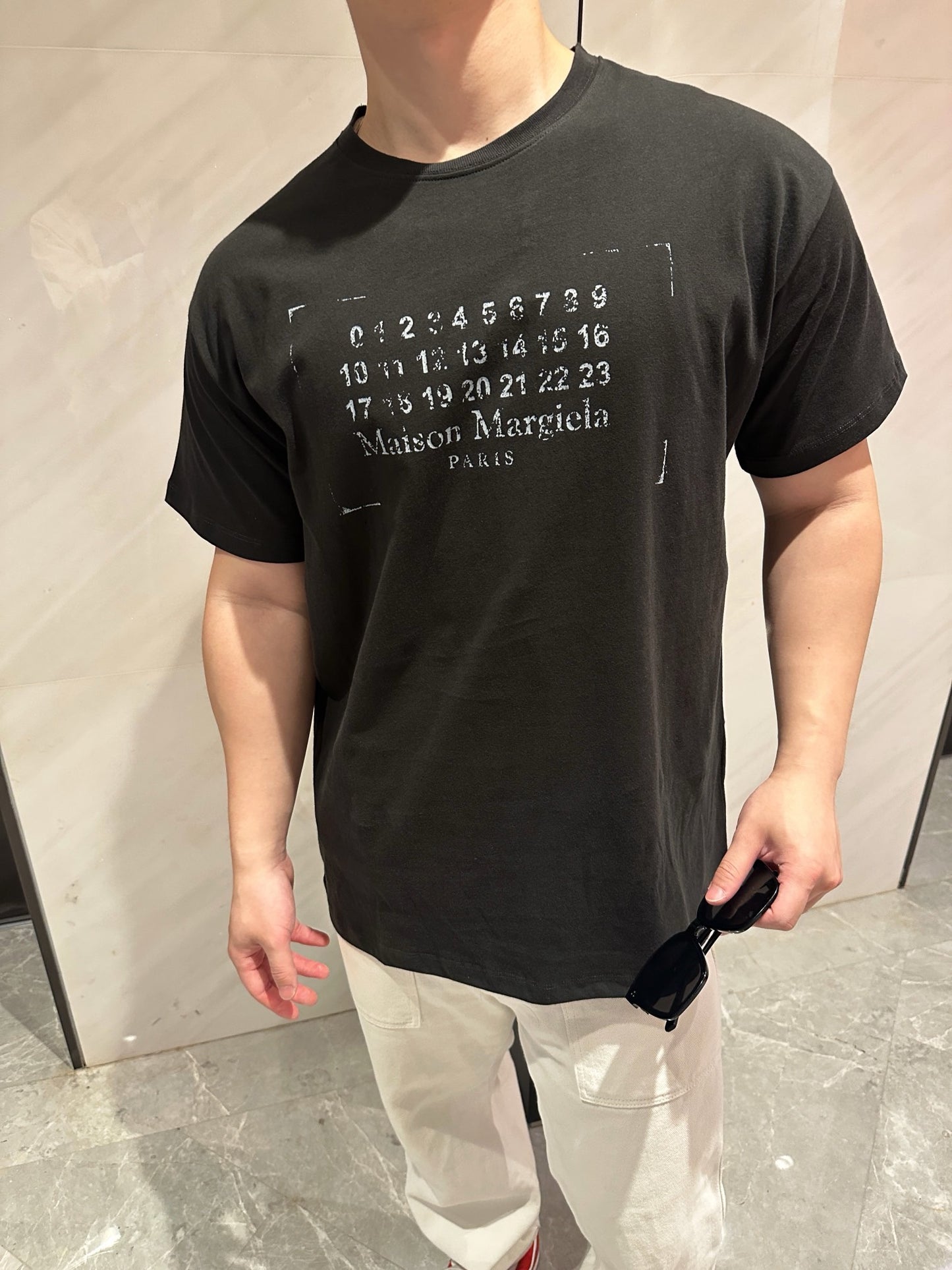 사슬 / 메종마르지엘라 남성 여성 반팔 라운드 티셔츠