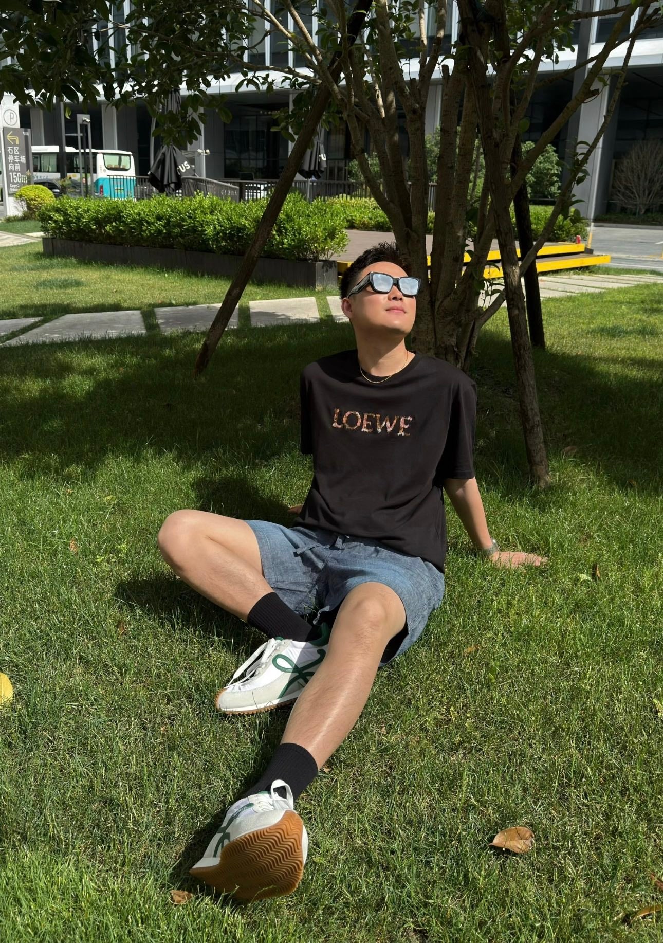 GTR / 로에베 남성 컬러 알파벳 자수 반팔 티셔츠