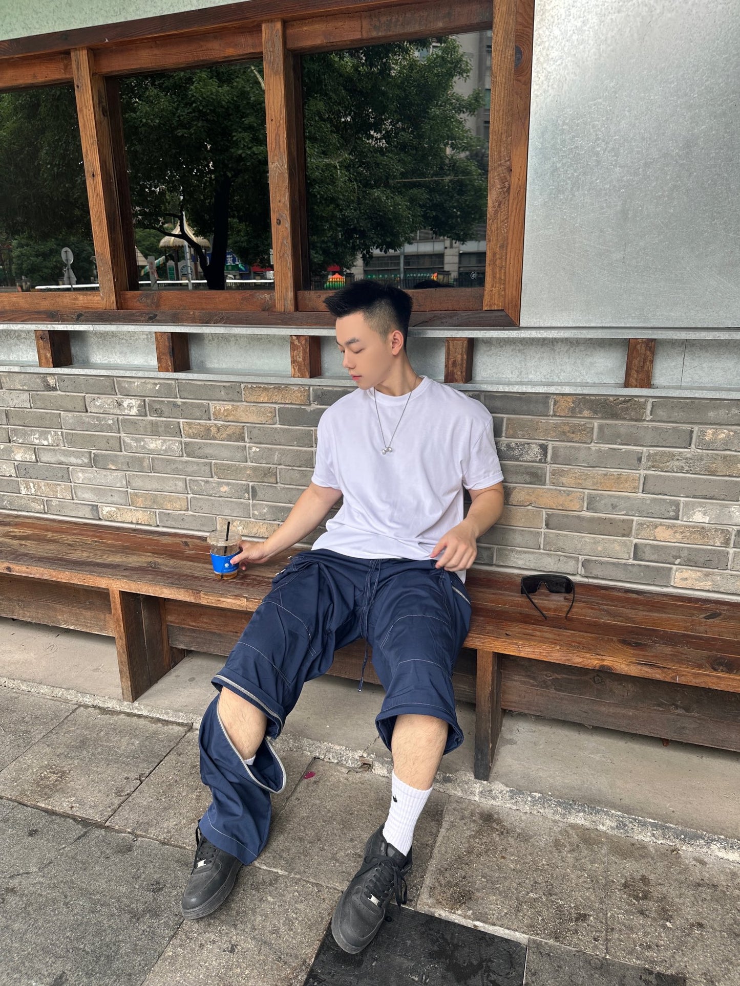 GTR / 발렌시아가 남성 여성 자수 멀티 카고 팬츠 바지