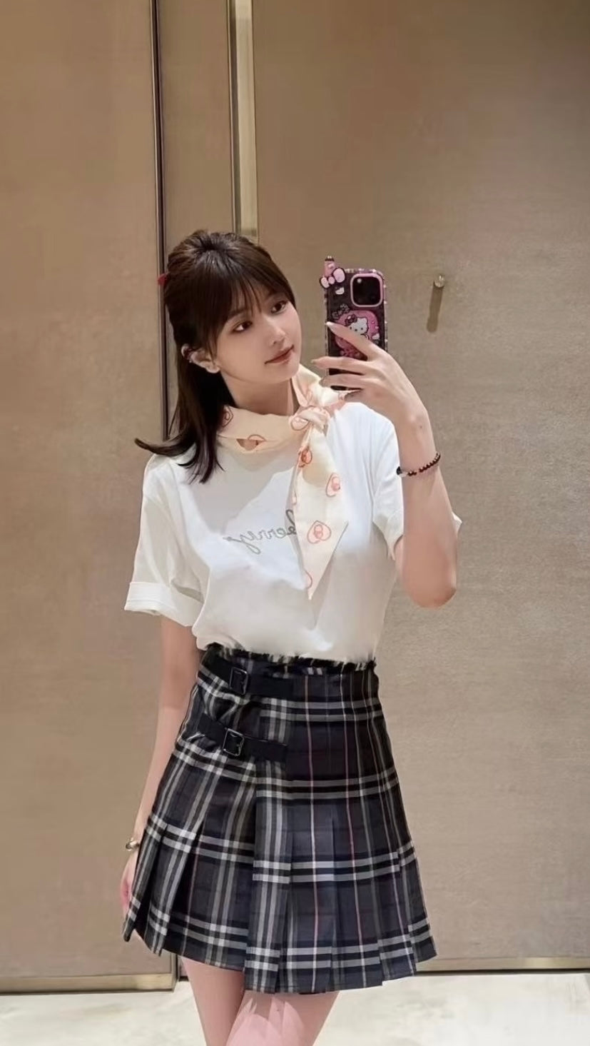 GTR / 버버리 남성 여성 자수 반팔 티셔츠
