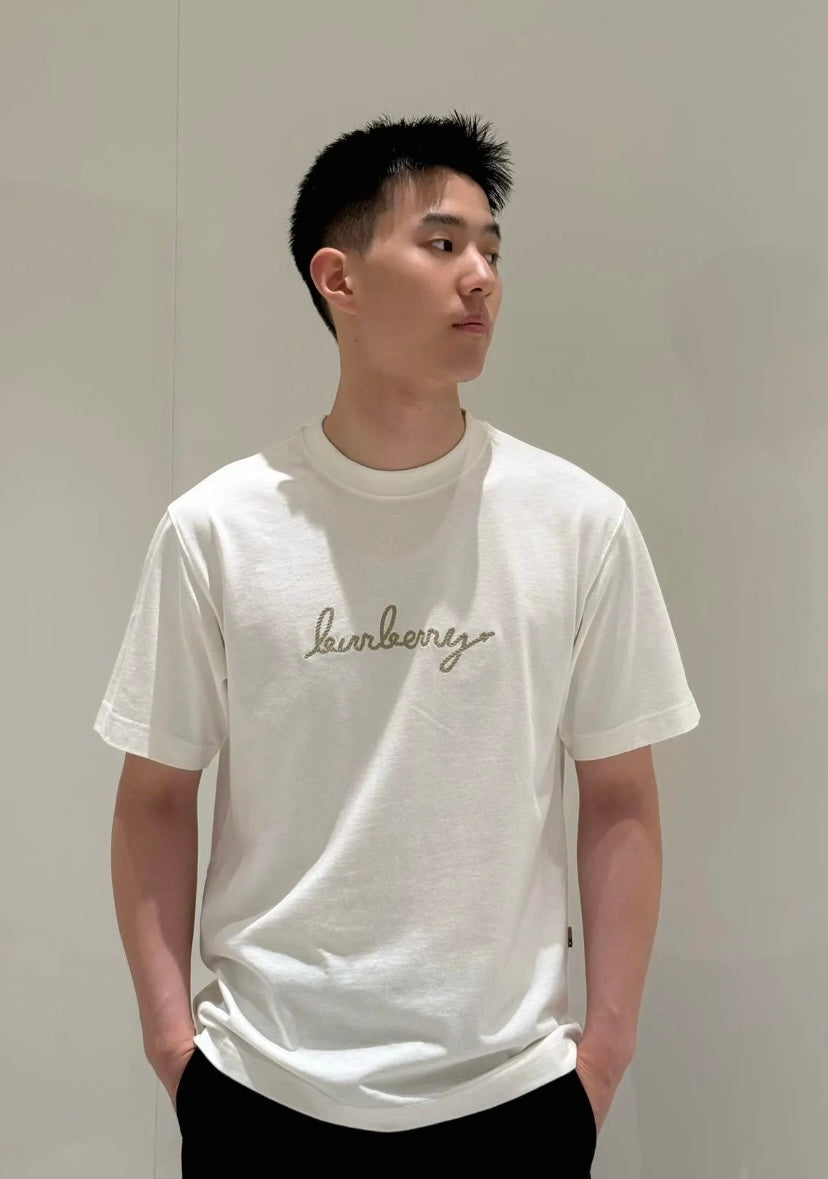 GTR / 버버리 남성 여성 자수 반팔 티셔츠