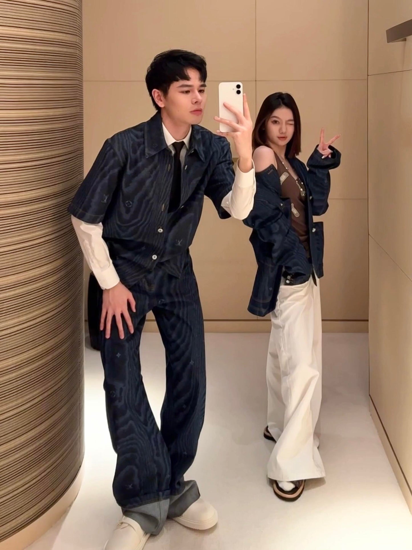R공장 / 루이비통 남성 데님 반팔 셔츠