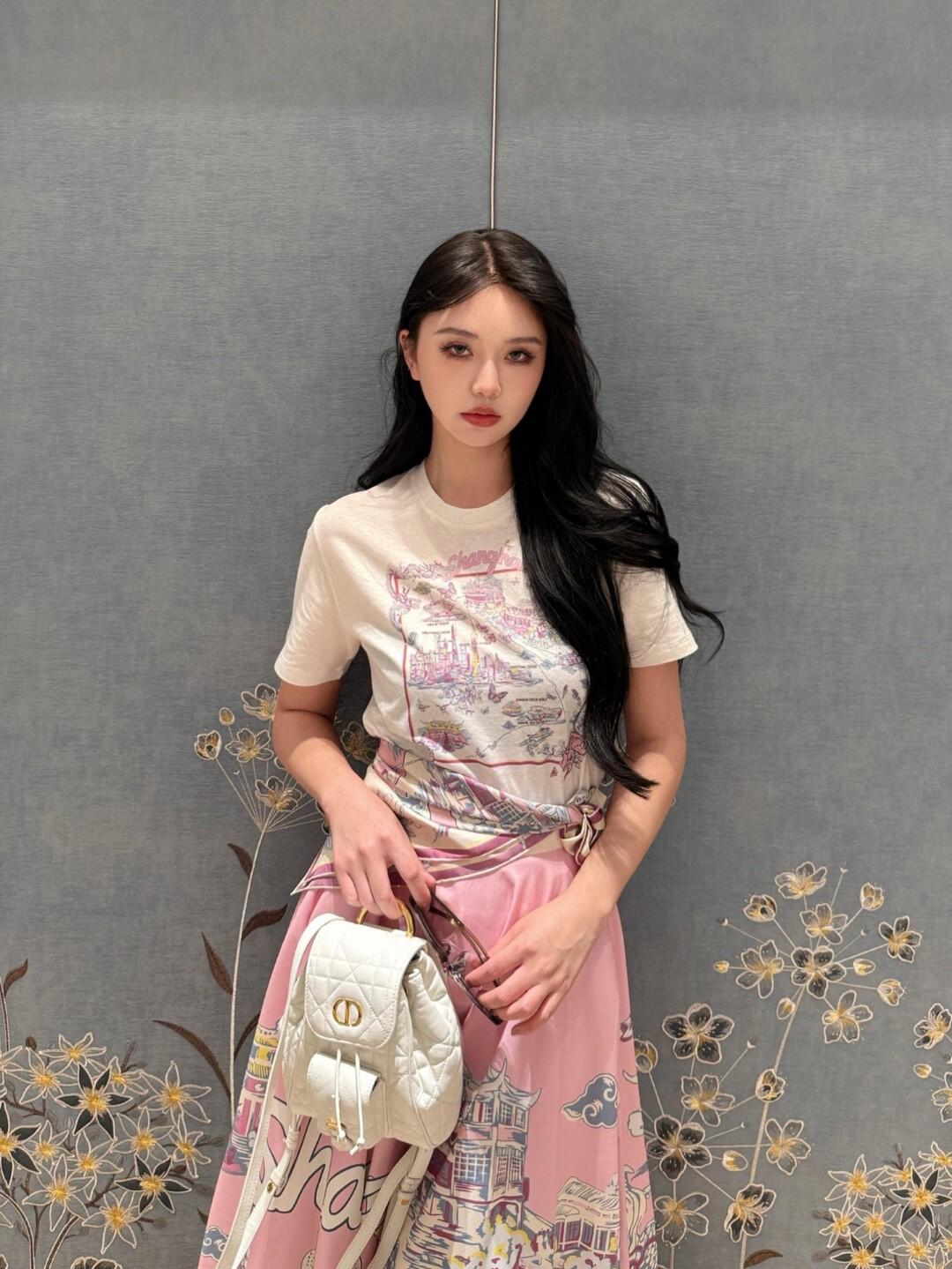 R공장 / 디올 여성 패턴 반팔 티셔츠