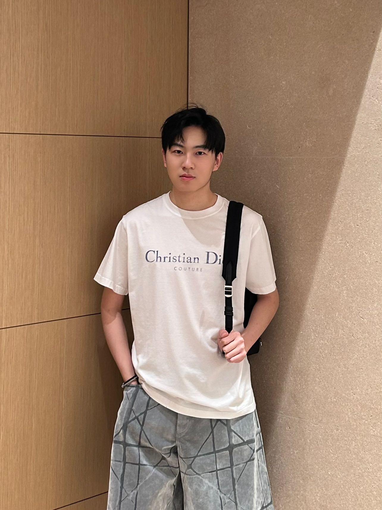 R공장 / 디올 남성 루즈핏 반팔 티셔츠