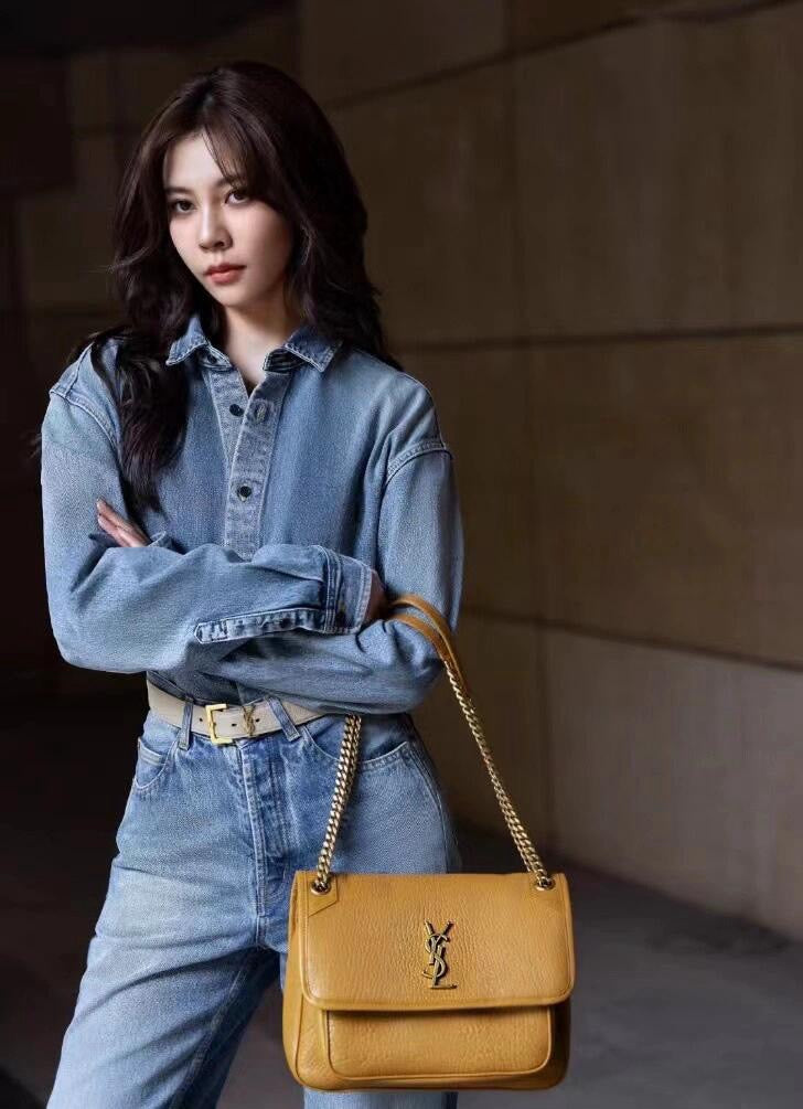 사슬 / 입생로랑 남성 여성 긴팔 데님 셔츠