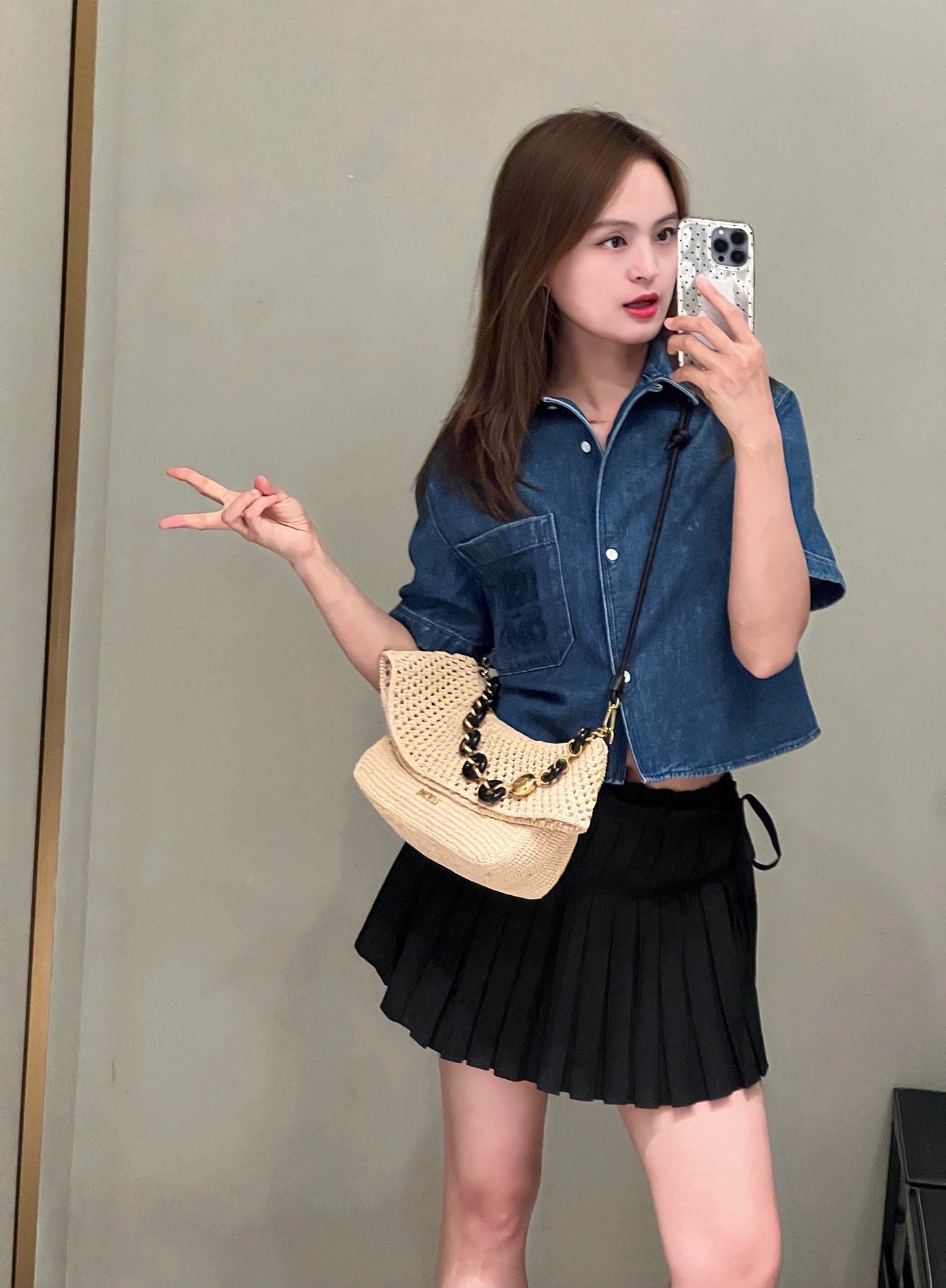 사슬 / 로에베 남성 데님 반팔 셔츠