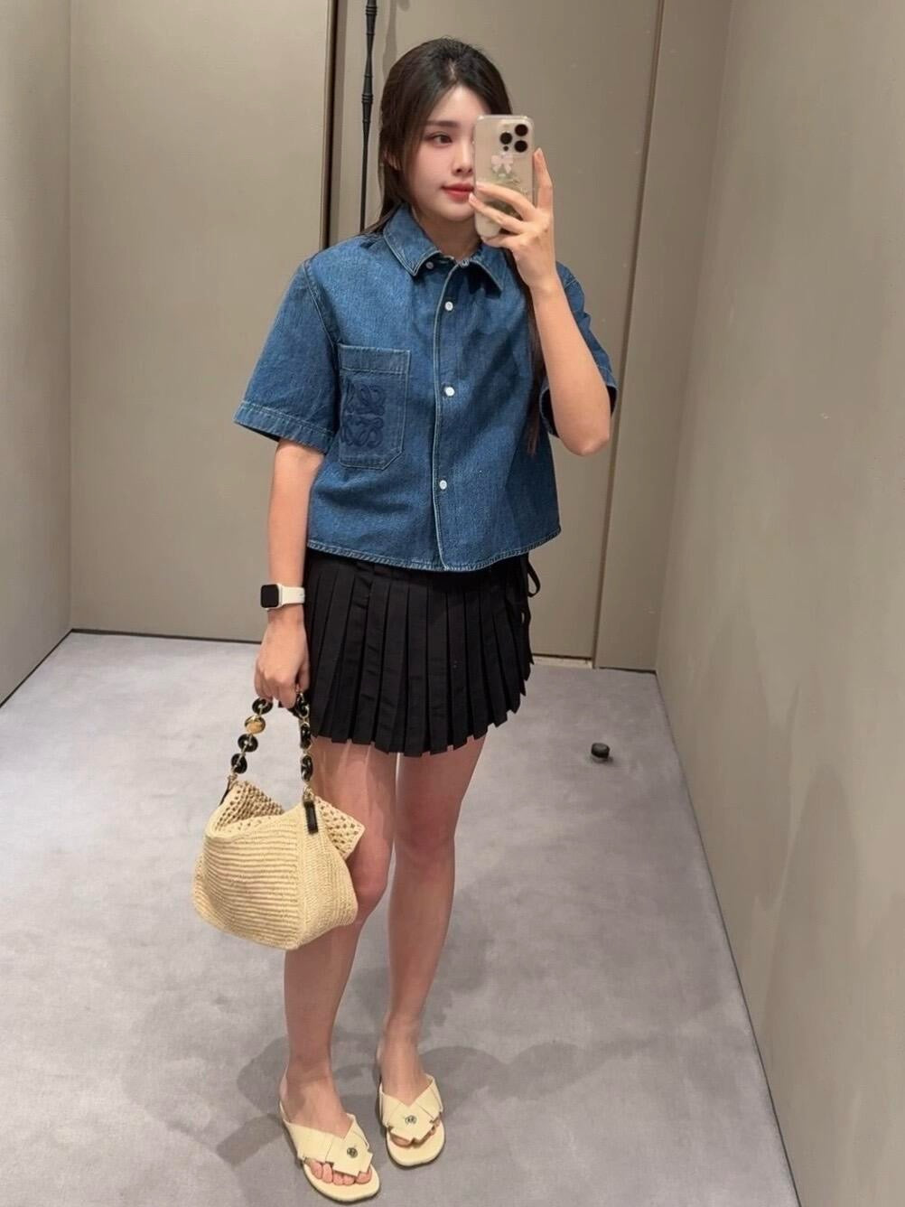 사슬 / 로에베 남성 데님 반팔 셔츠