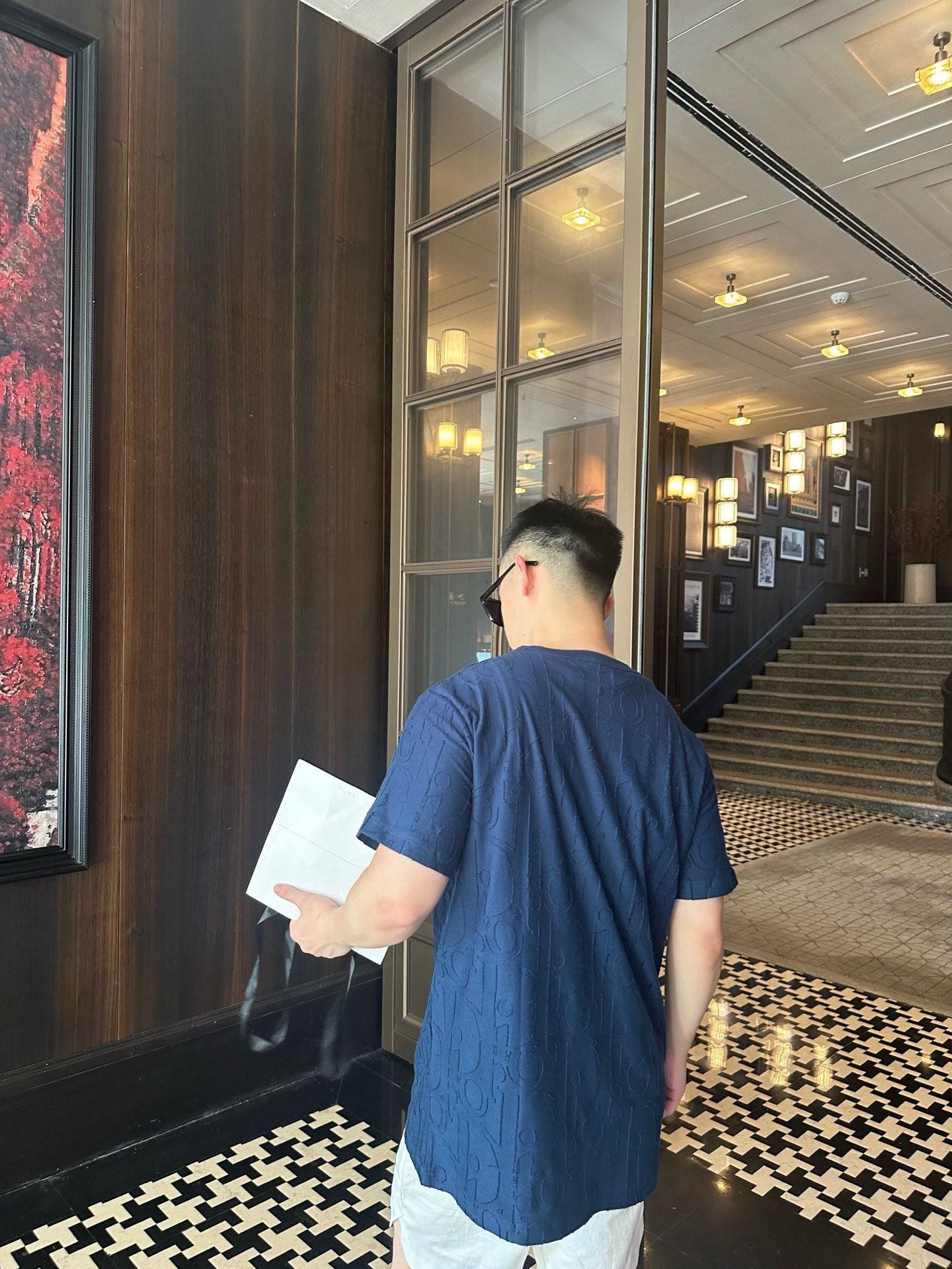 사슬 / 디올 남성 여성 반팔 티셔츠