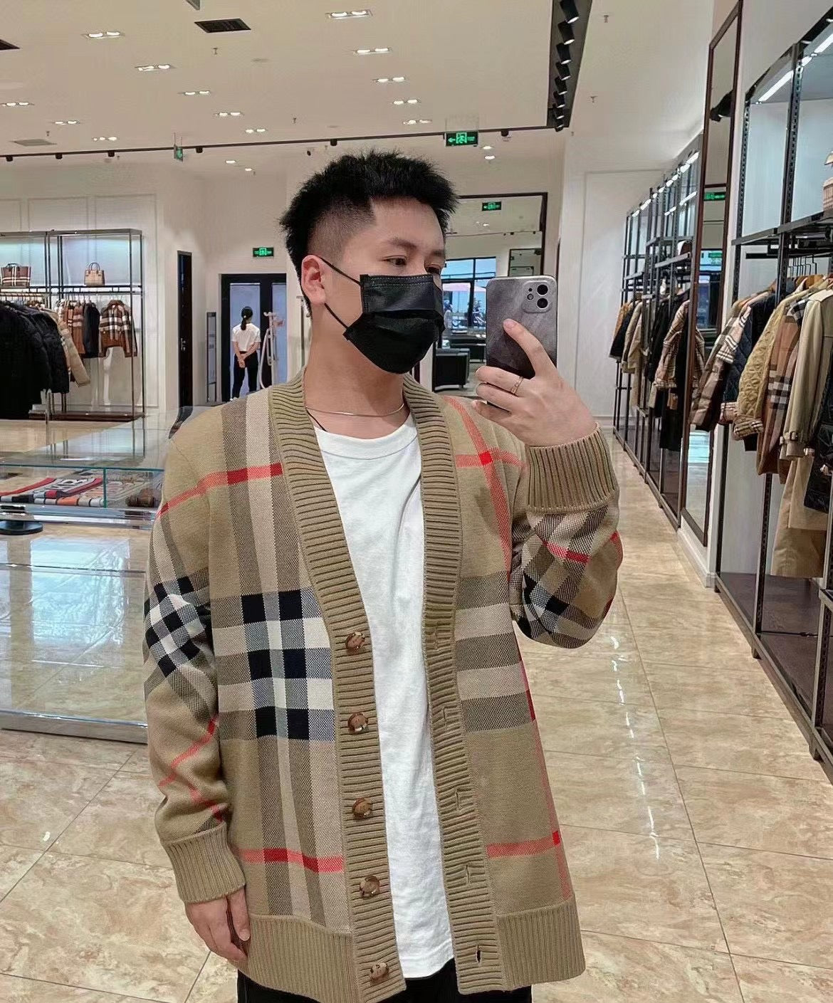 GTR / 버버리 남성 체크 가디건