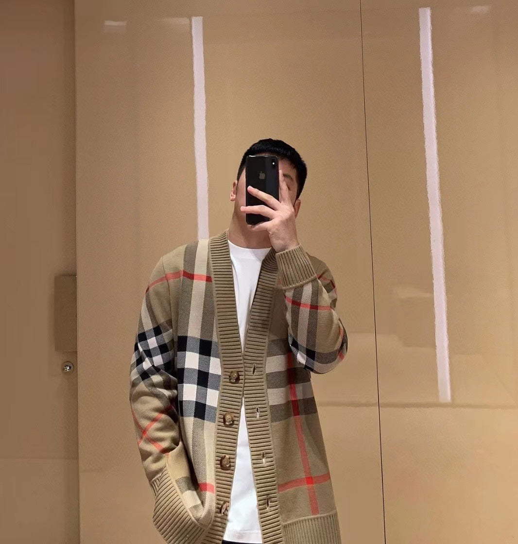 GTR / 버버리 남성 체크 가디건