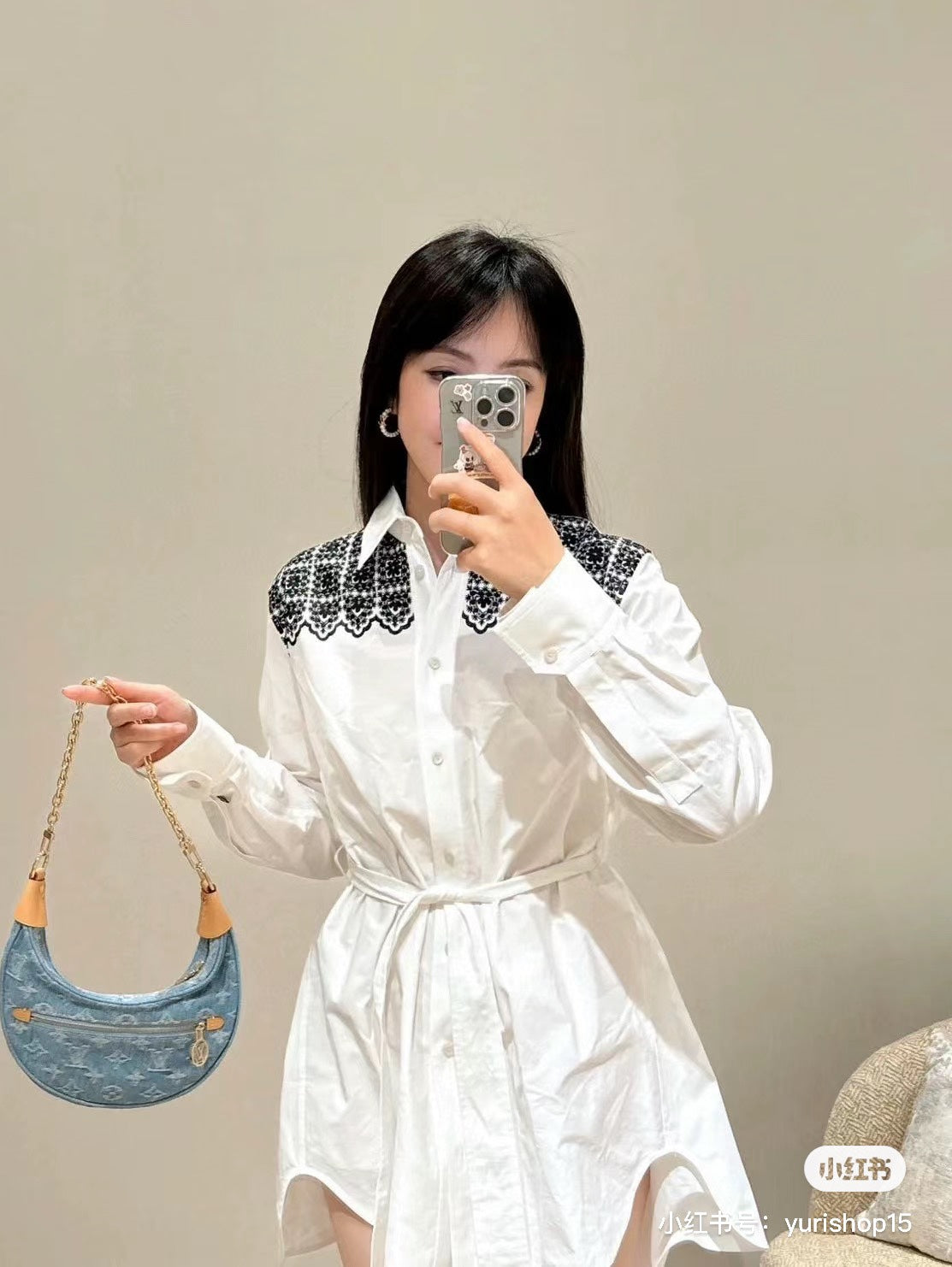 양 공장 / 루이비통 문 데님백