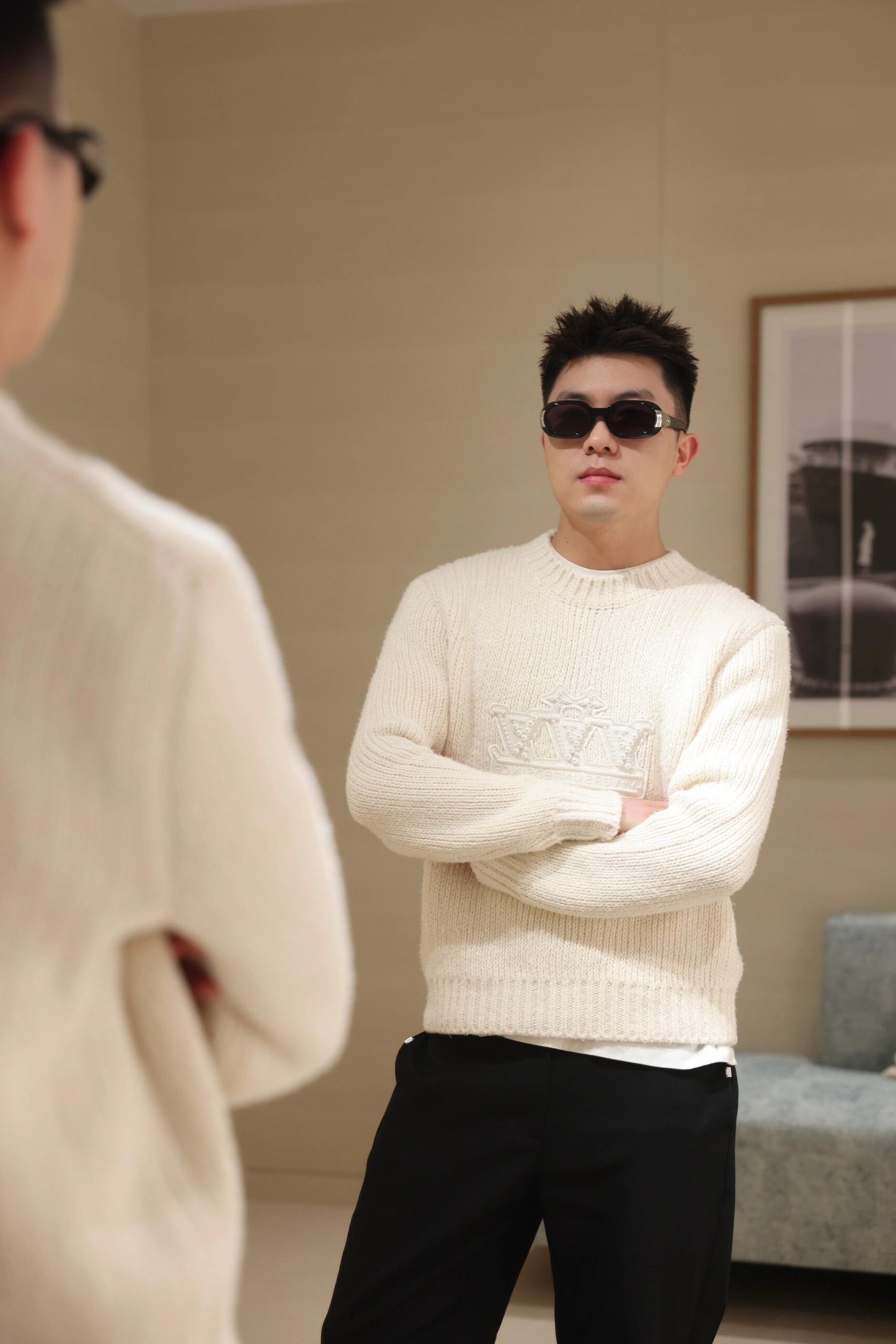 GTR / 루이비통 남성 자수 니트