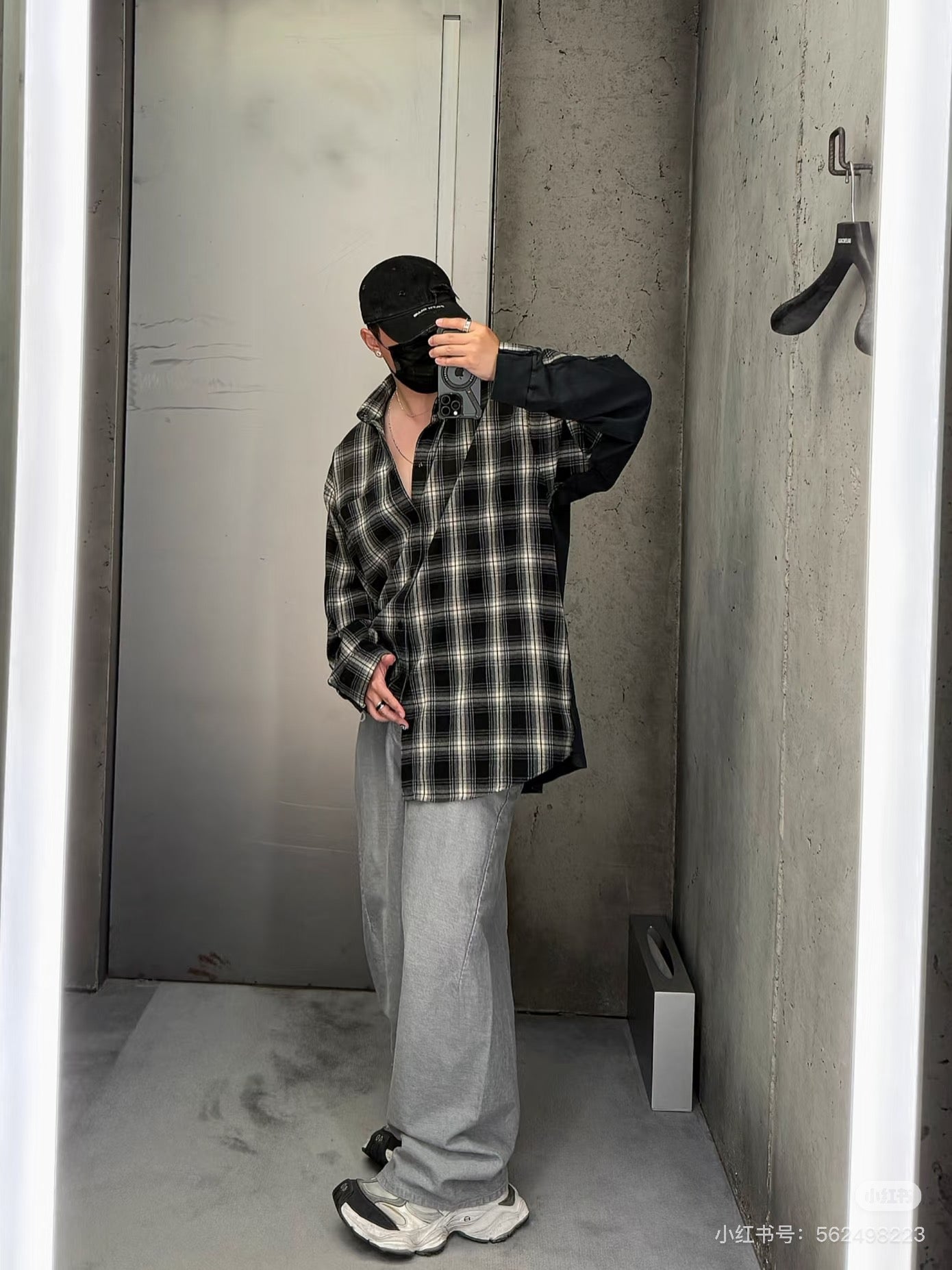 GTR / 발렌시아가 남성 체크 셔츠