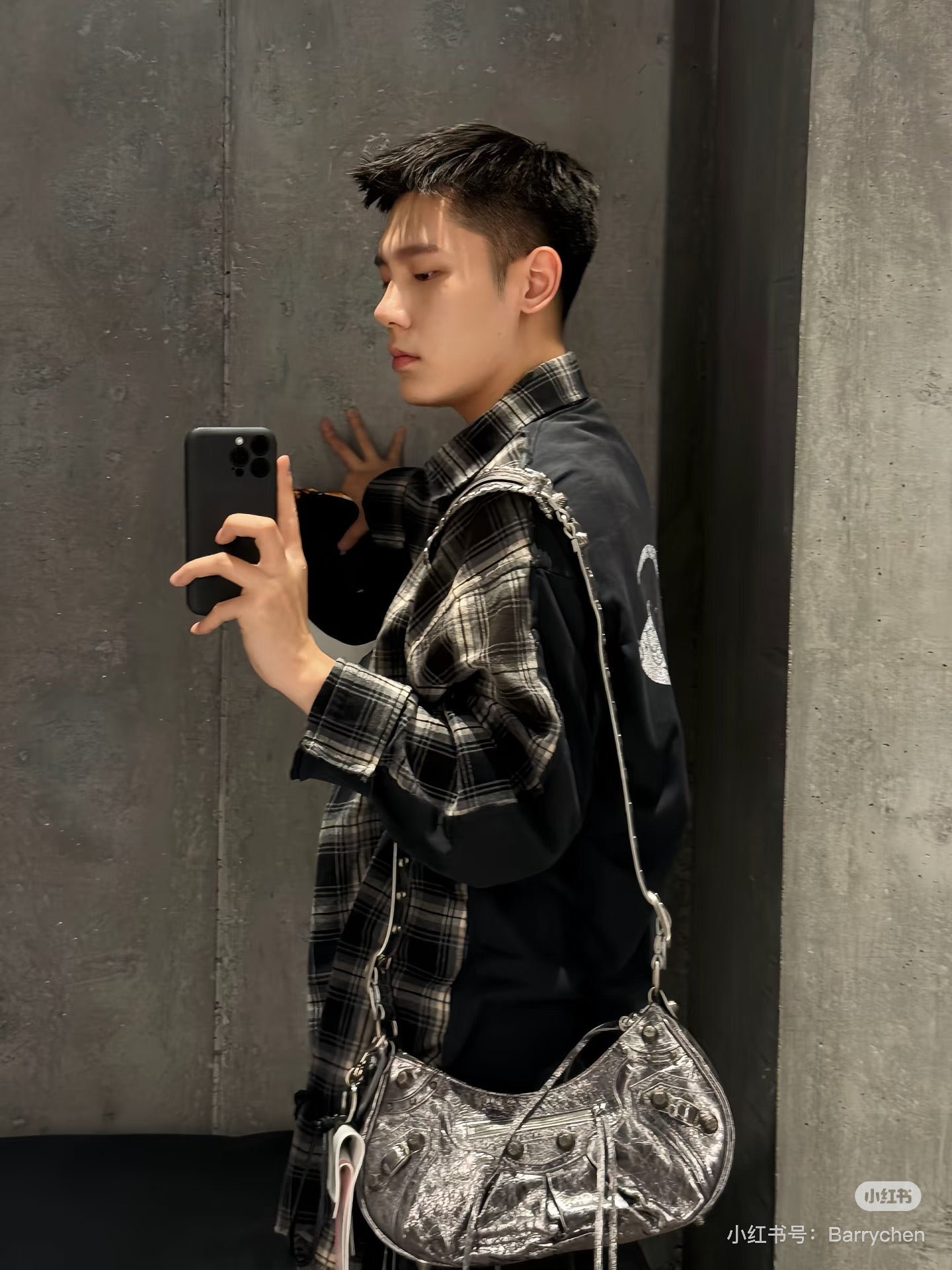 GTR / 발렌시아가 남성 체크 셔츠