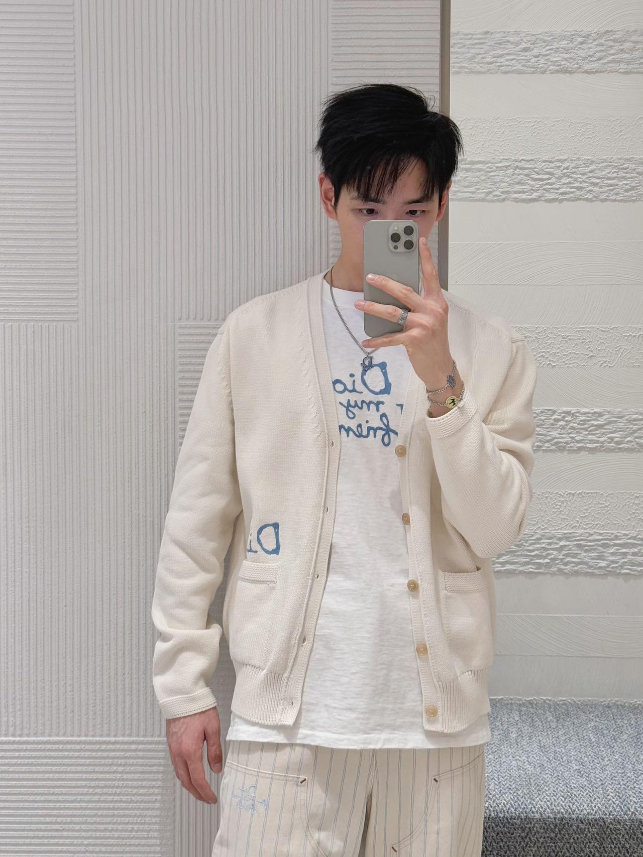 GTR / 디올 남성 여성 자수 니트