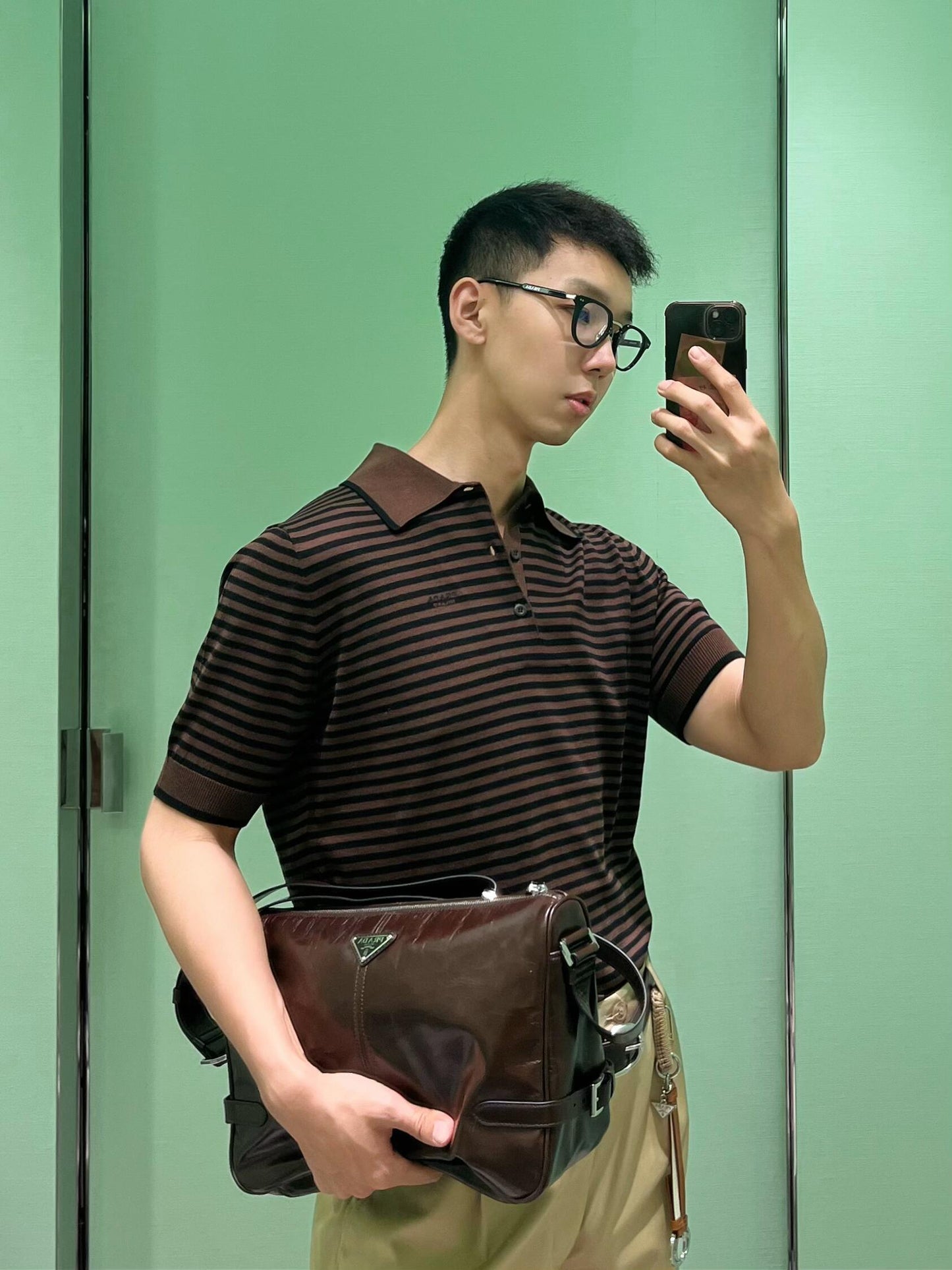R공장 / 프라다 남성 스트라이프 반팔