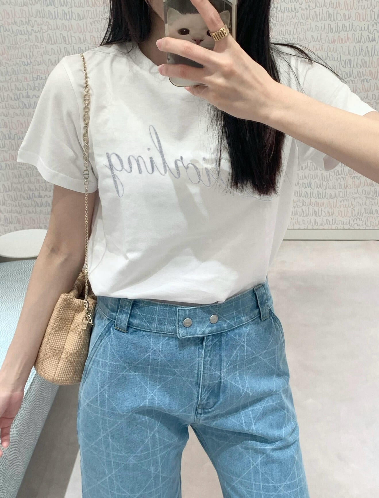 R공장 / 디올 남성 여성 화이트 반팔