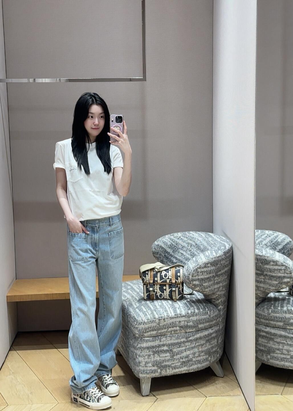 R공장 / 디올 남성 여성 그레이 반팔