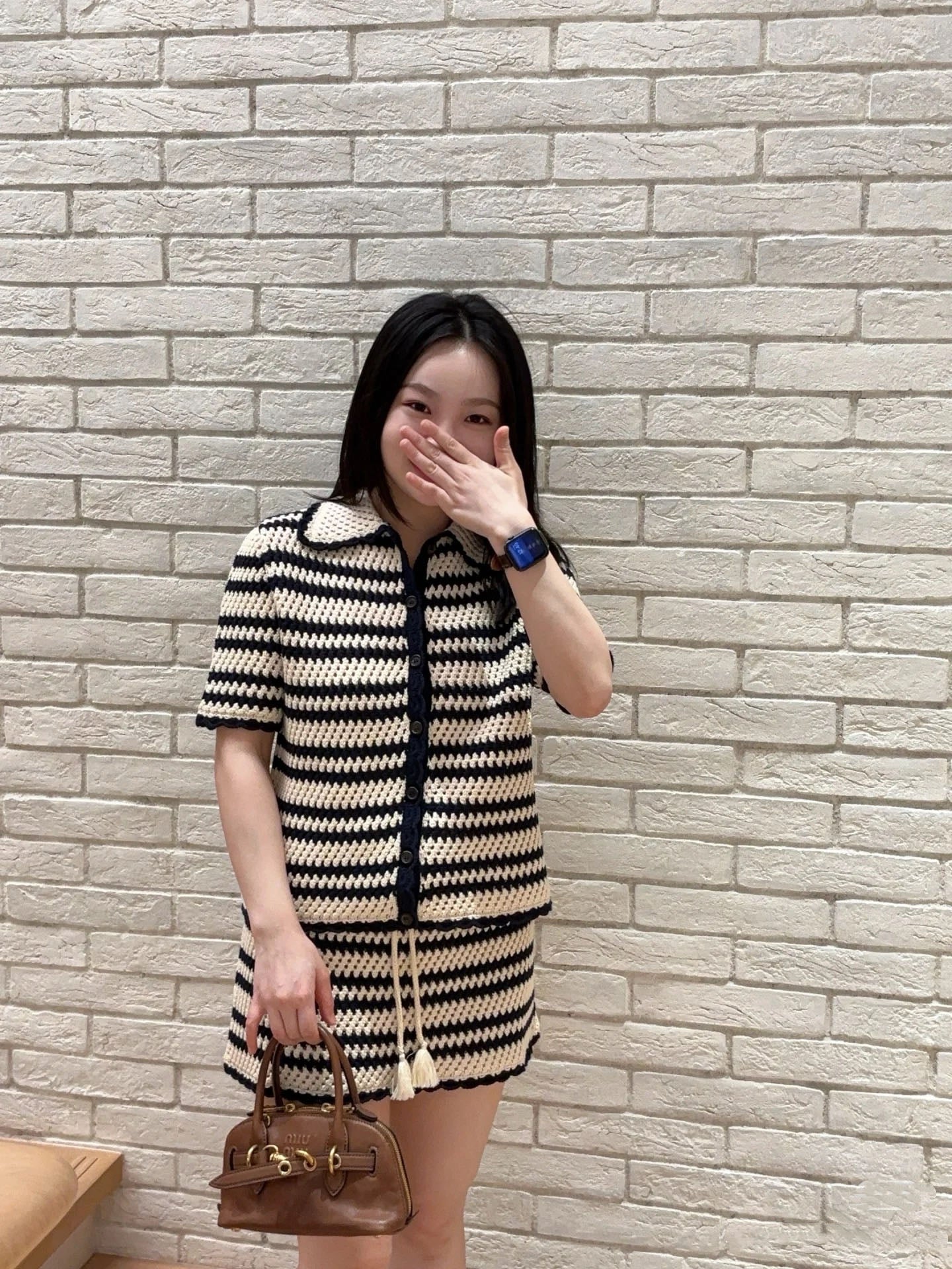 티모 공장 / 미우미우 여성 스트라이프 반팔