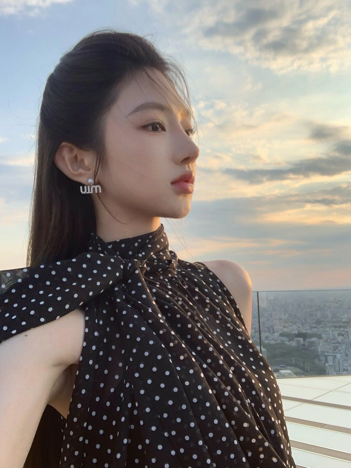 보스 악세사리 / 미우미우 여성 진주 알파벳 귀걸이