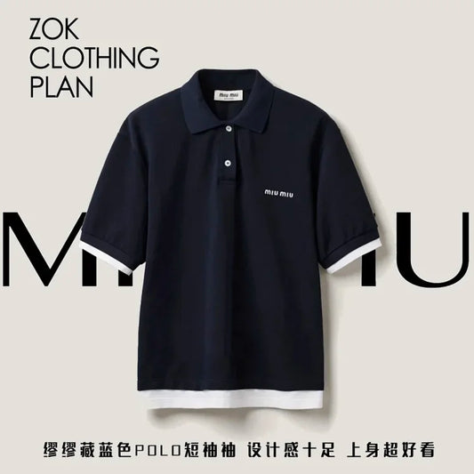 zok 공장 / 미우미우 남성 여성 폴로넥 반팔 셔츠