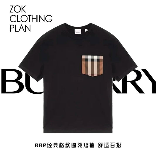 zok 공장 / 버버리 남성 체크 포켓 반팔 티셔츠