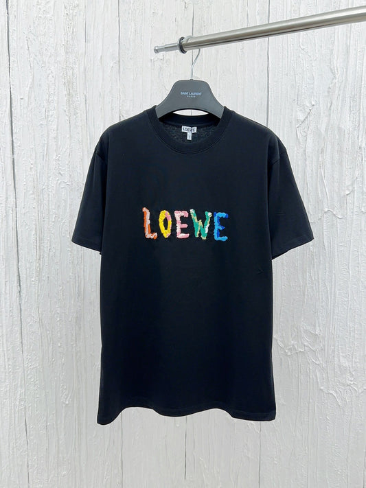 ZB / 로에베 반팔티 , 컬러라인레터링 반팔티셔츠 Tee