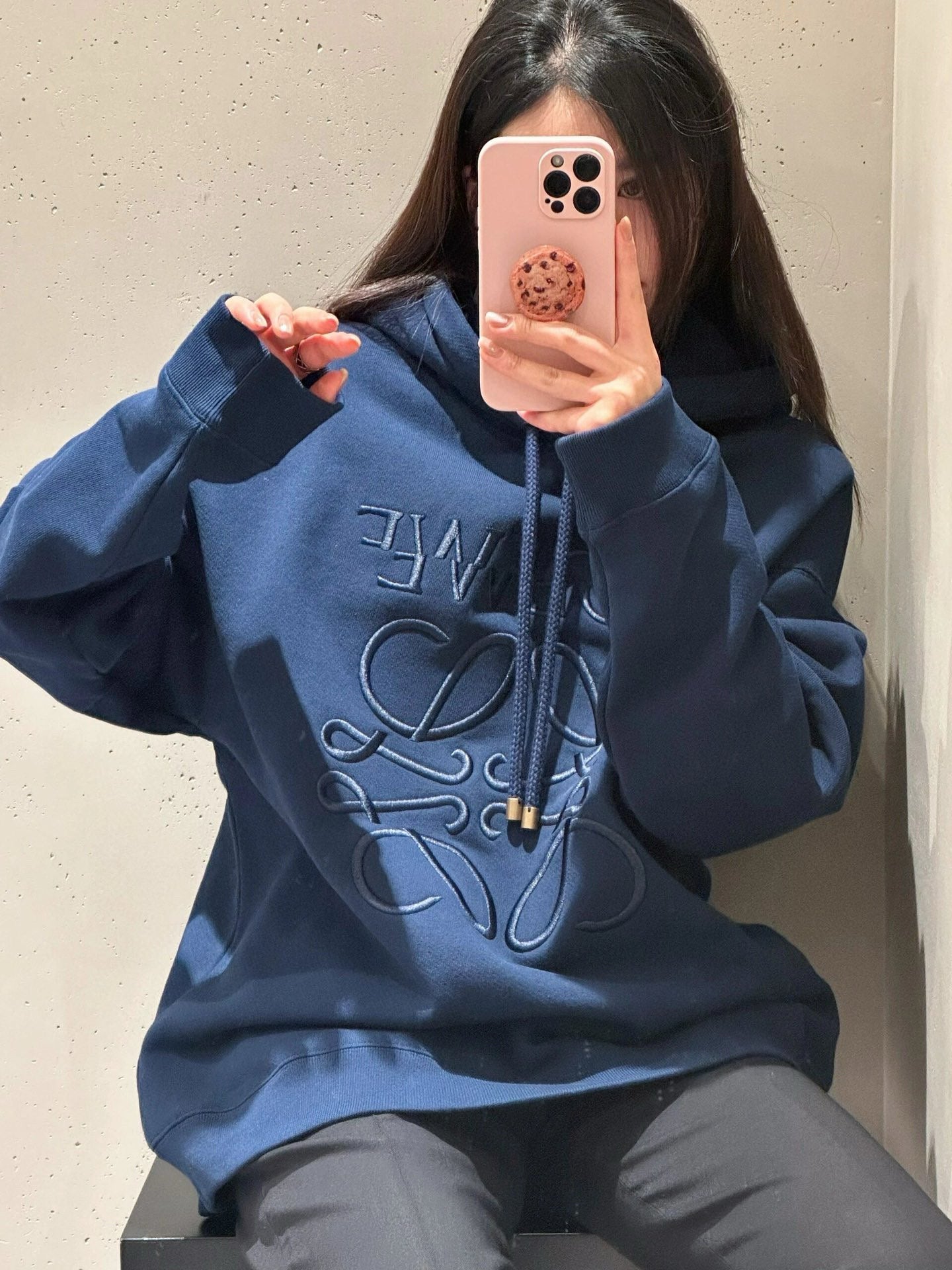 gw/로에베 남여 후드 네이비