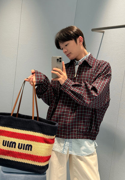 gw/미우미우 남성 레드 체크 재킷