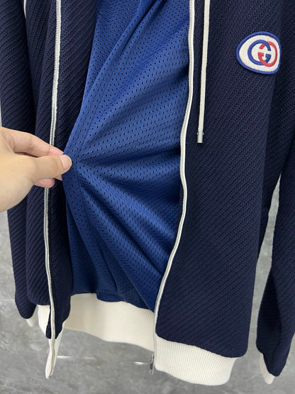 대리석 / 구찌 남성 울 저지 자켓 웹 블루