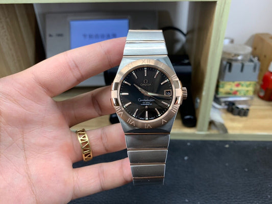 VS공장 오메가 컨스틸레이션 38MM 로즈골드 콤비 브라운바인덱스 브레이슬릿