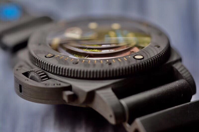 VS공장 V3 파네라이 PAM616 카보덱 블루 로고 블랙 러버스트랩